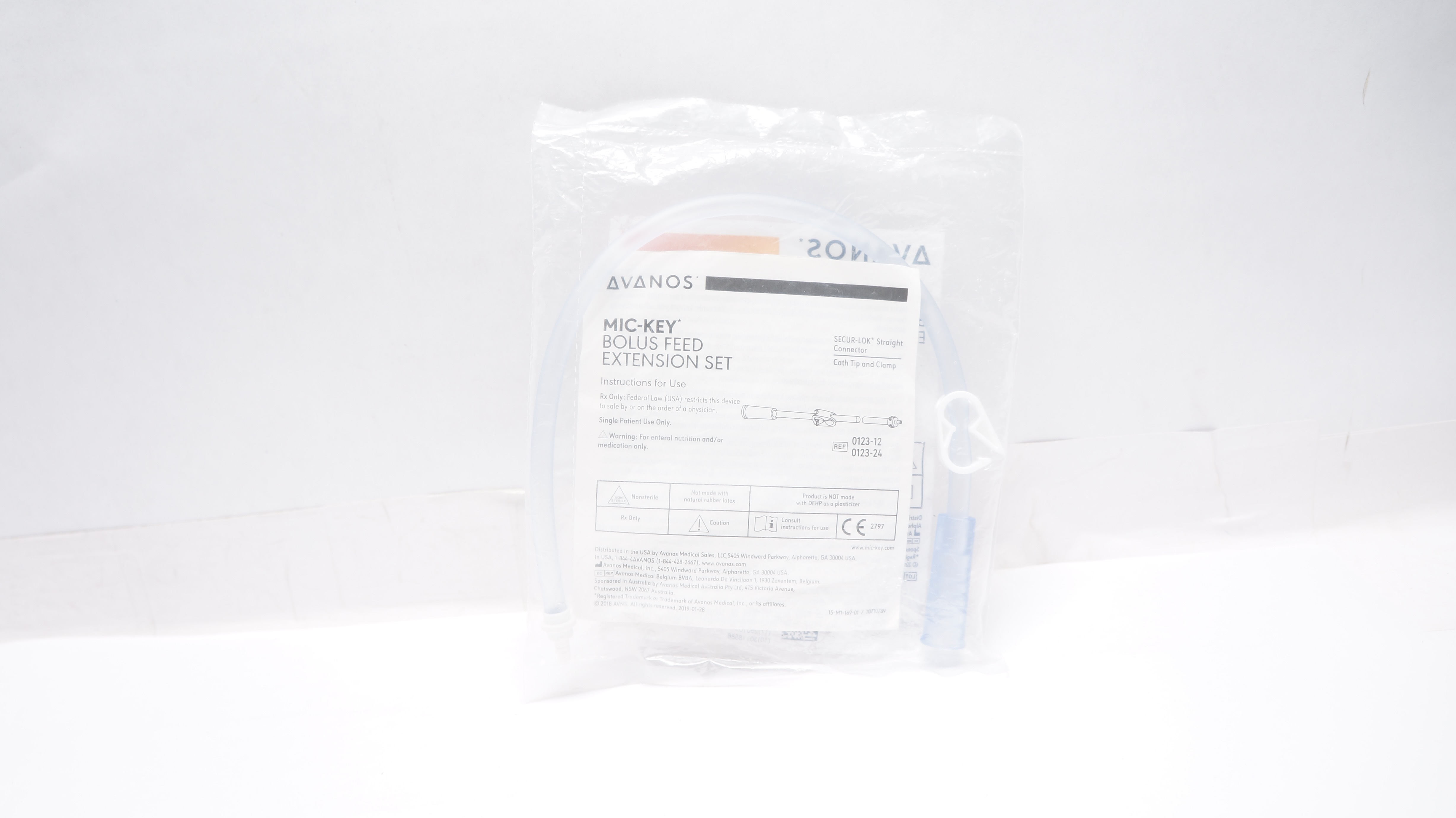 Avanos 0123-12 Mic-Key Bolus Feed Extension Set 12inch
