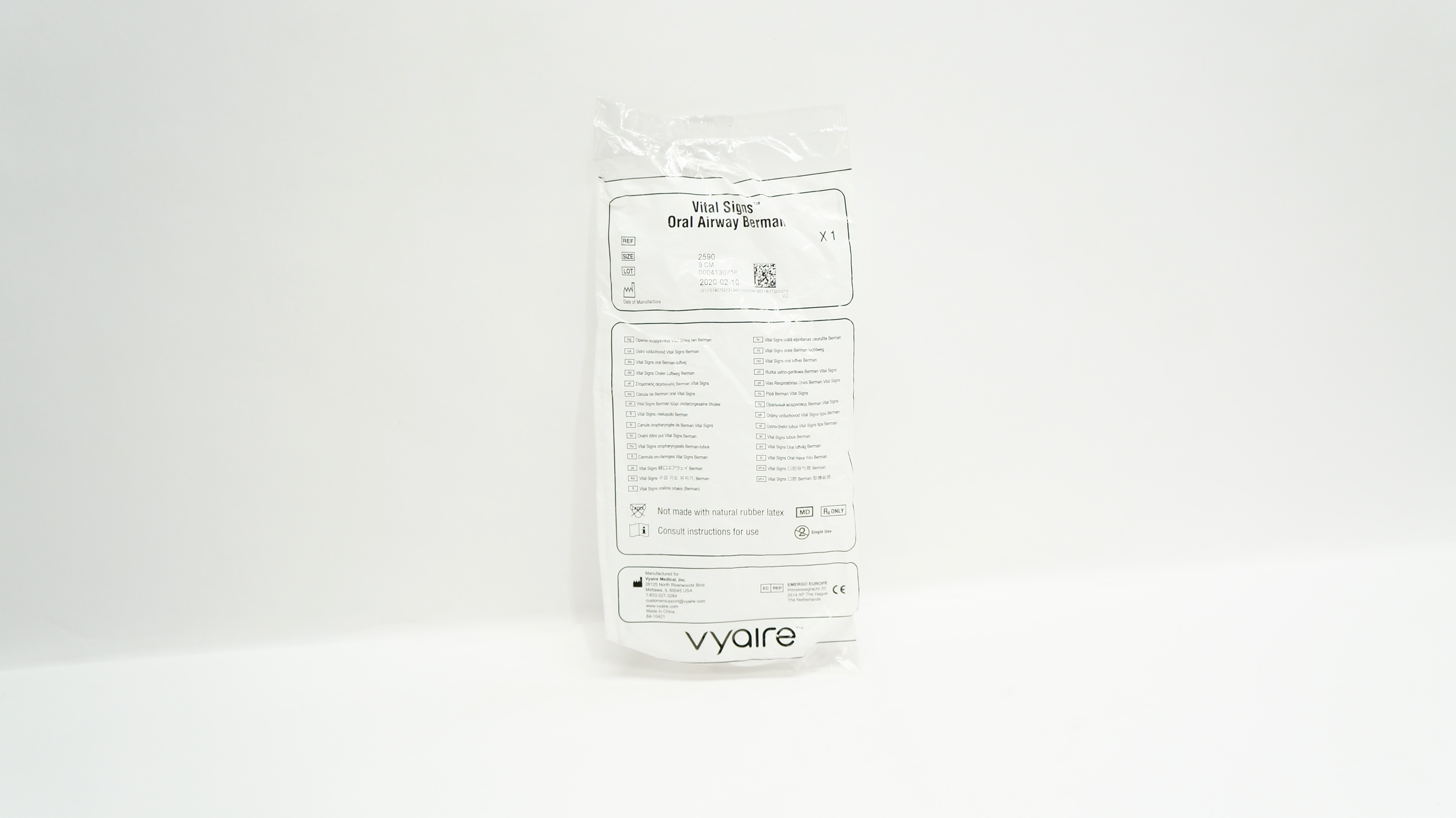 Vyaire 2590 Vital Signs Oral Airway Berman 9cm