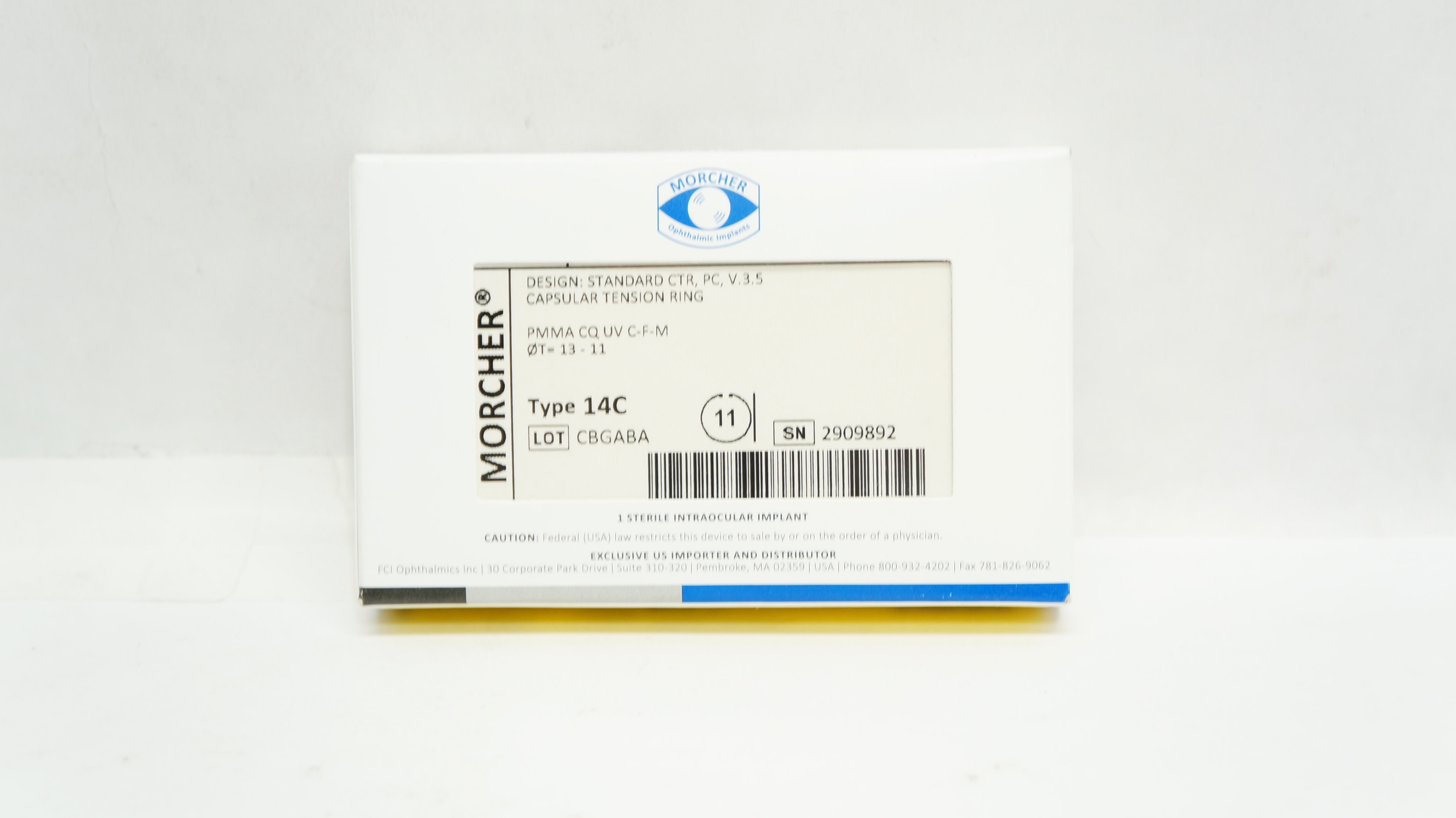 Morcher 2909892 Type 14C Standard CTR, PC, V.3.5 Capsular Tension Ring 13.0mm