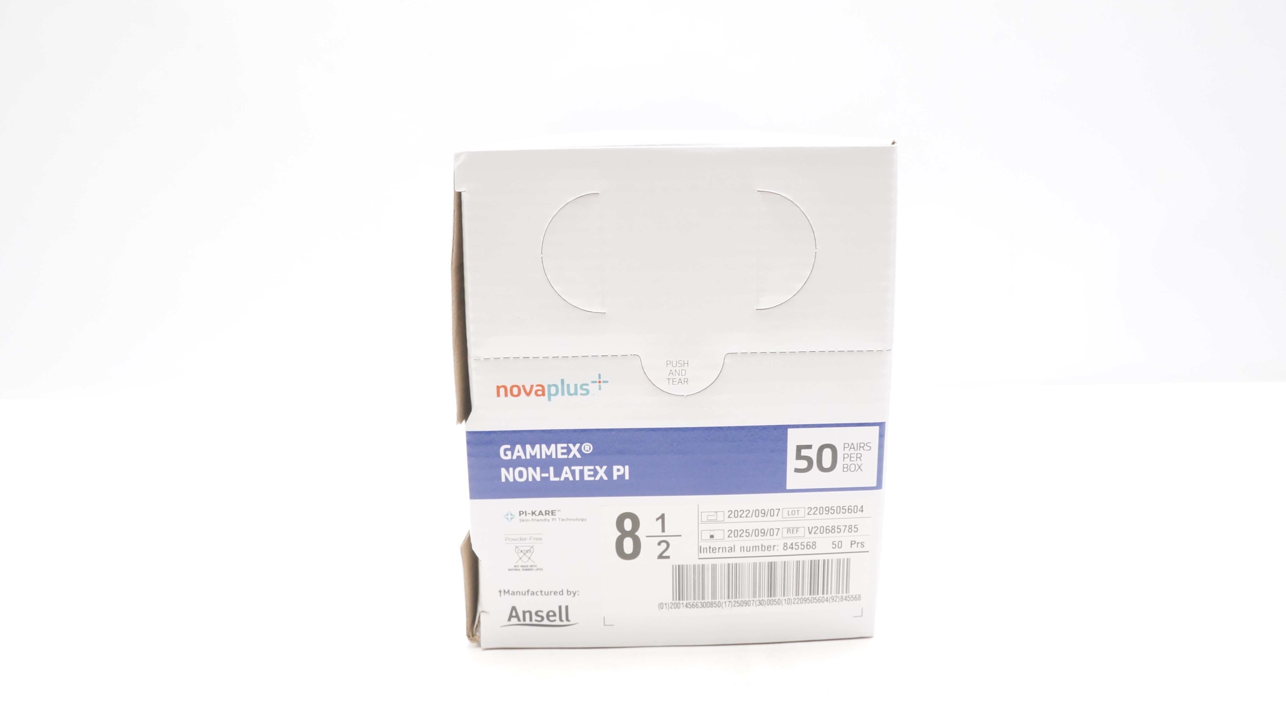 Ansell V20685785 NovaPlu+ Gammex Non-Latex PI 8 1/2 - Box of 50