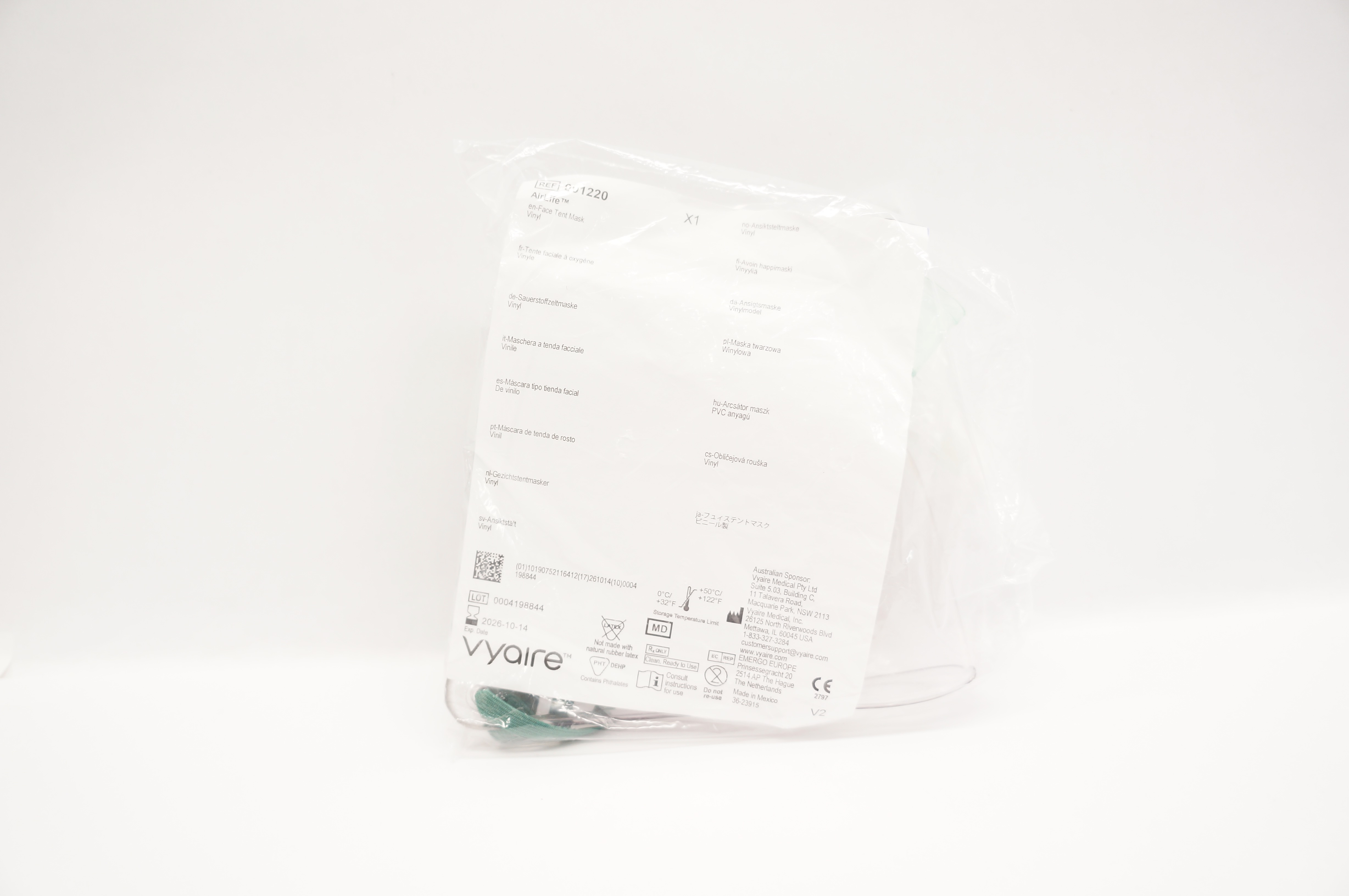 Vyaire 001220 AirLife Face Tent Mask Vinyl