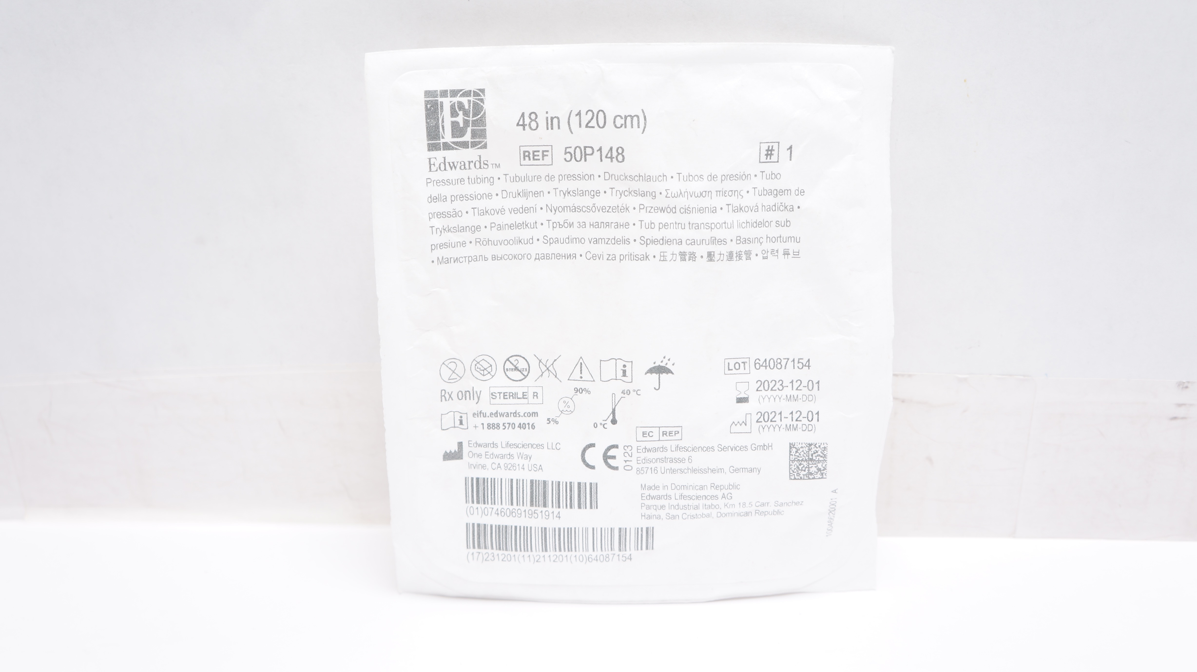 Edwards Lifesciences 50P148 Pressure Tubing 48In (x)