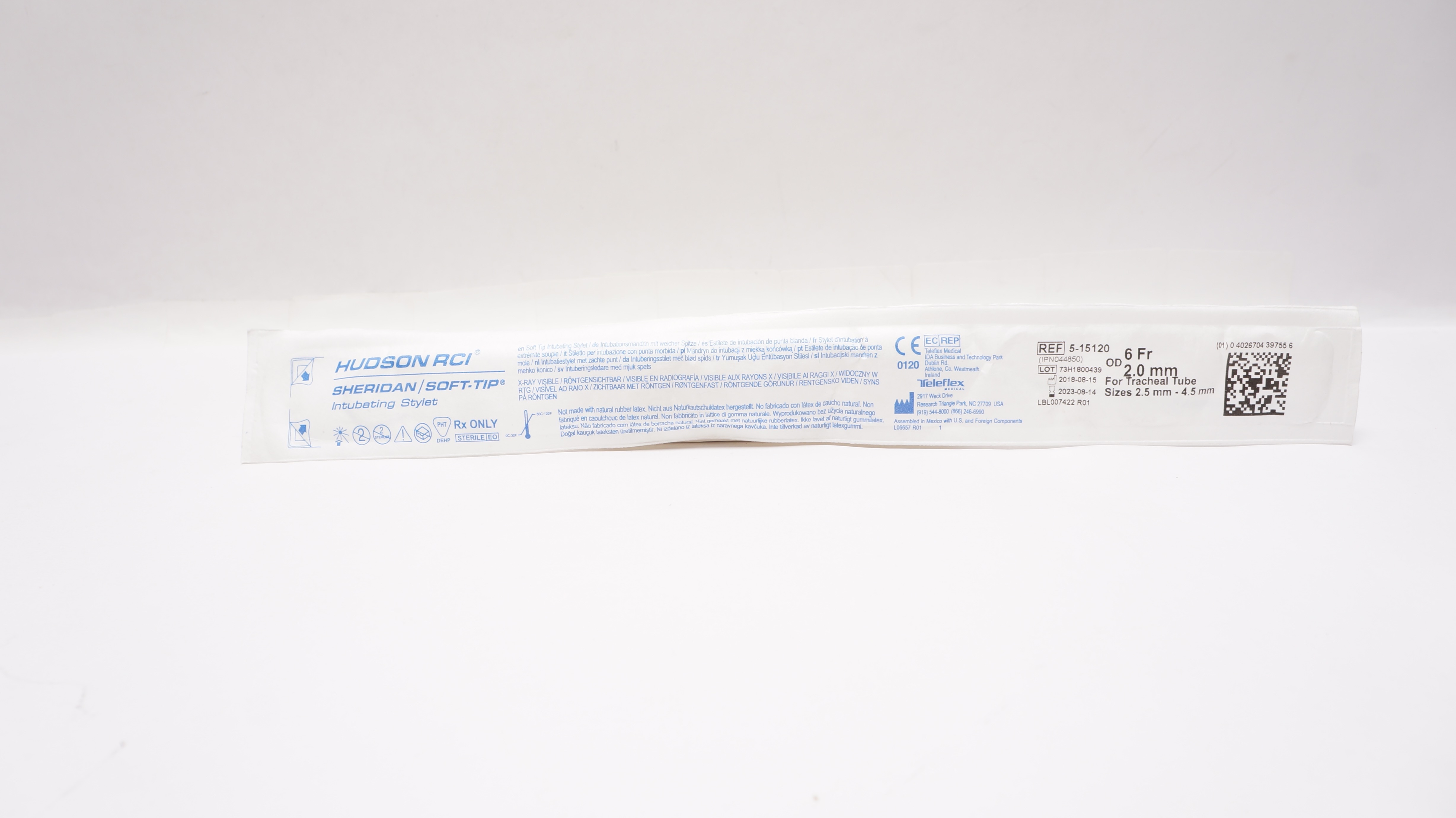 Teleflex 5-15120 Hudson RCI Sheridan/Soft-Tip Intubating Stylet 6Fr x 2.0mmOD(x)
