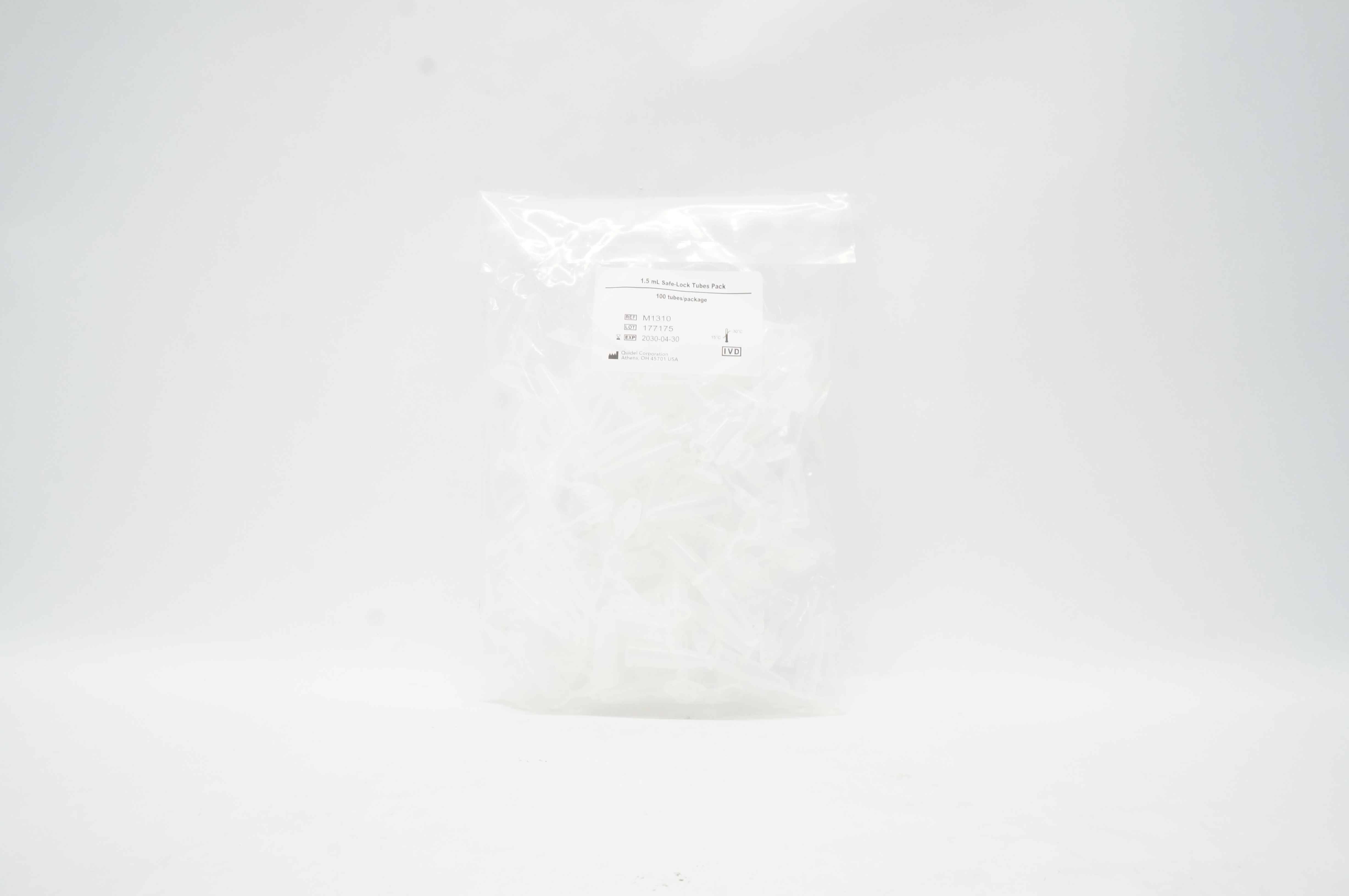 Quidel Corporation M1310 Safe-Lock Tubes Pack 1.5mL - Pack of 100