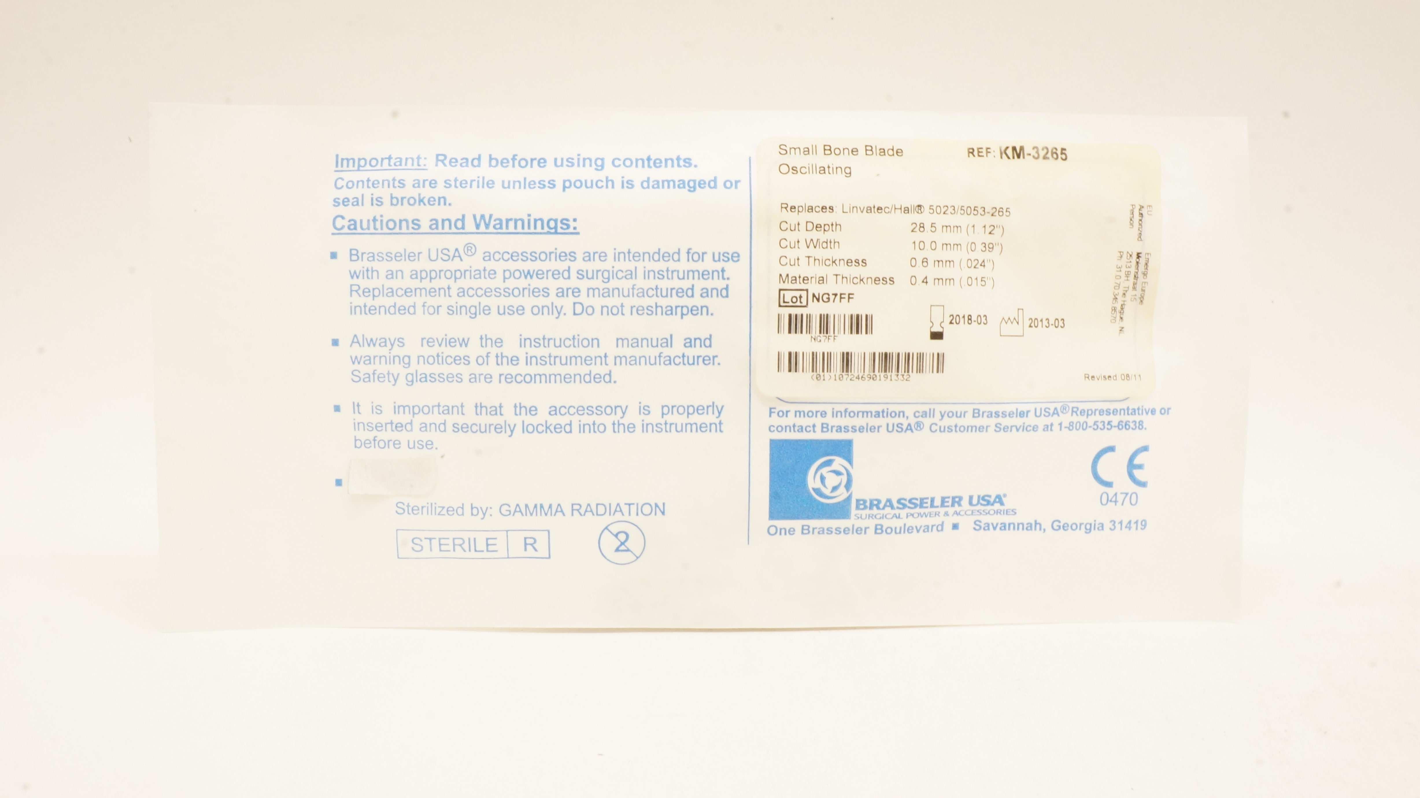 Brasseler KM-3265 Small Bone Blade Oscillating (x)