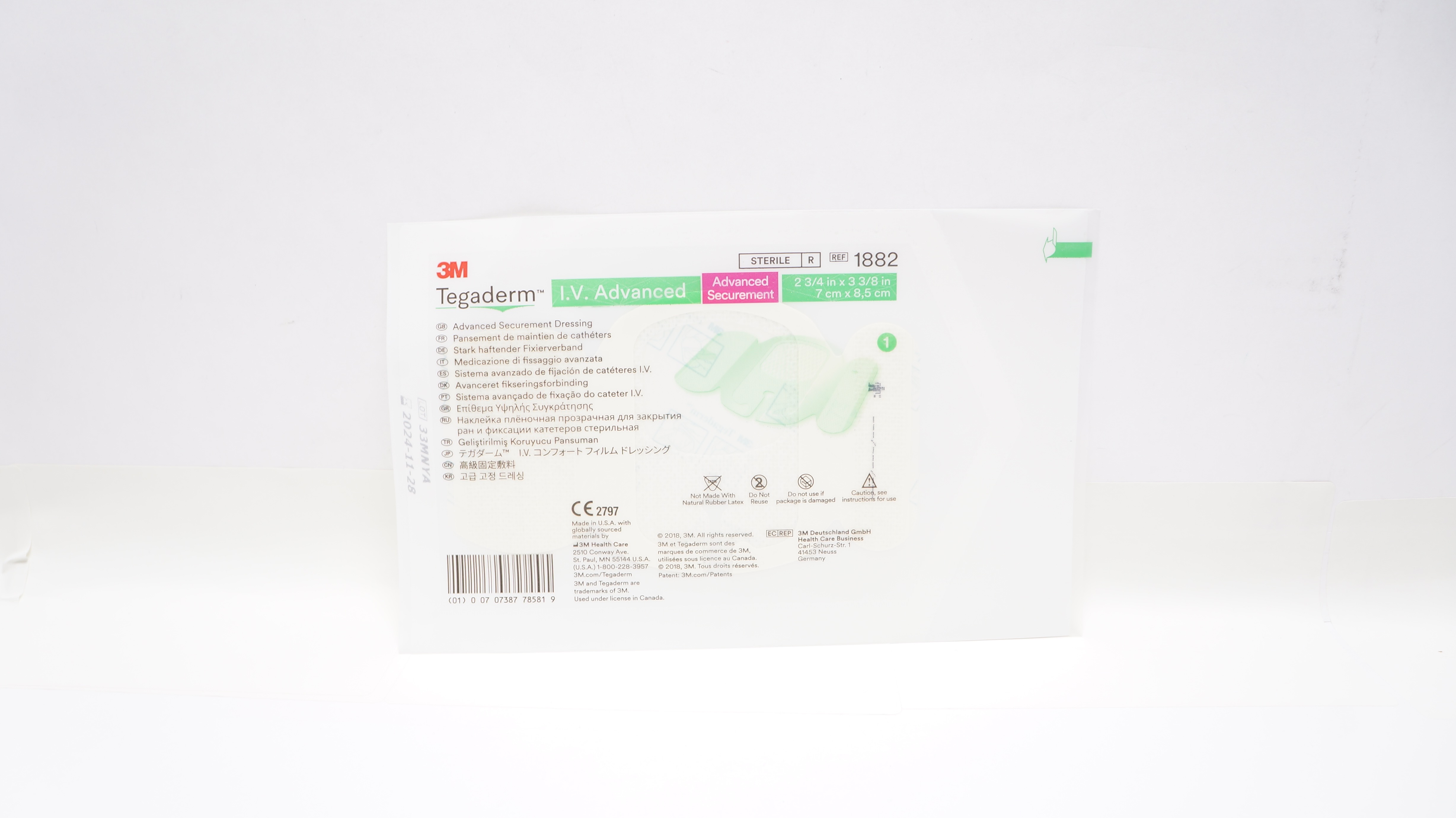 3M 1882 Tegaderm IV Advanced Securement Dressing, 2-3/4 inch x 3-3/8 inch