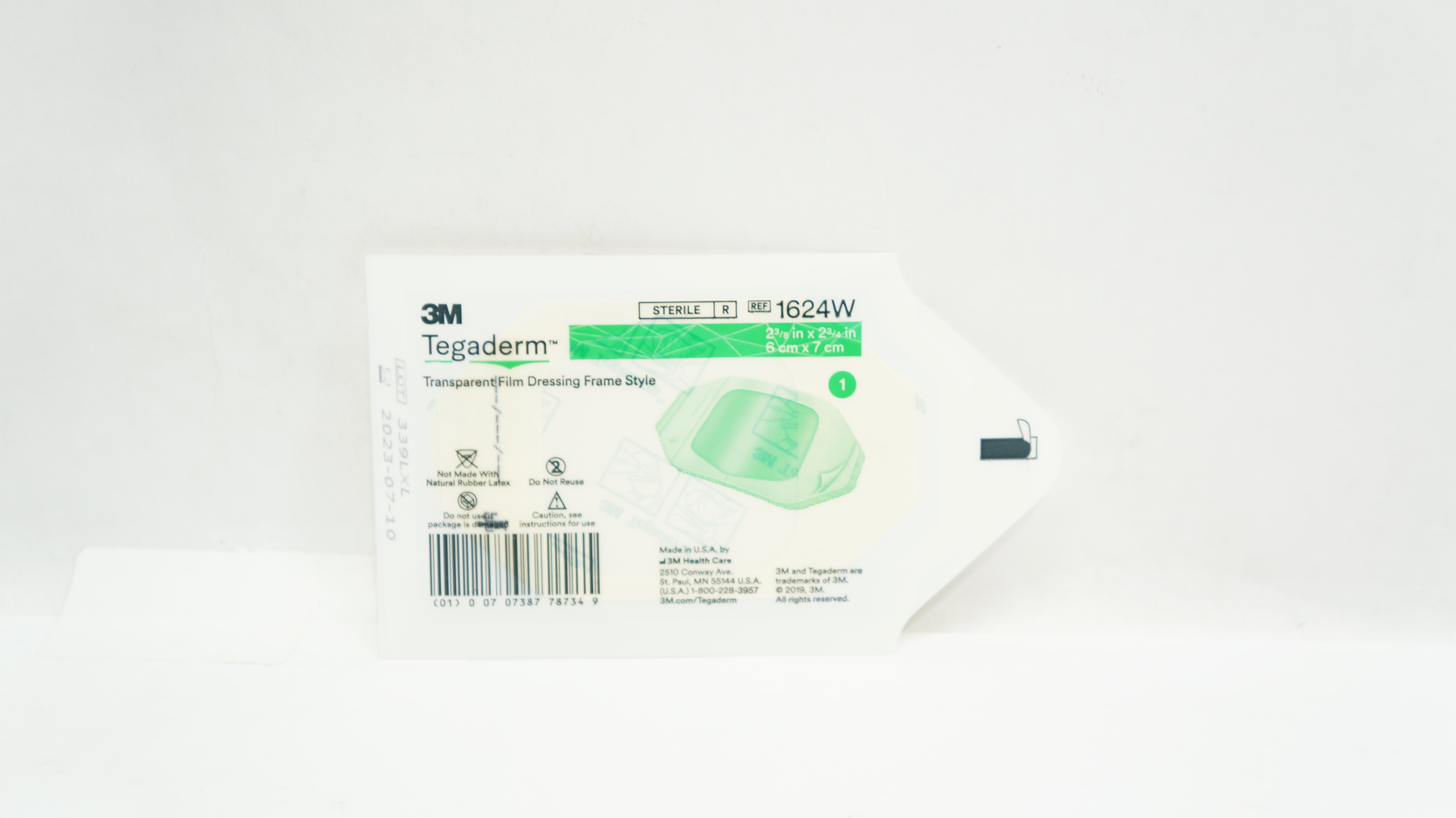 3M 1624W Tegaderm Transparent Film Dressing Frame Style 2 3/8 x 2 3/4 inch (x)
