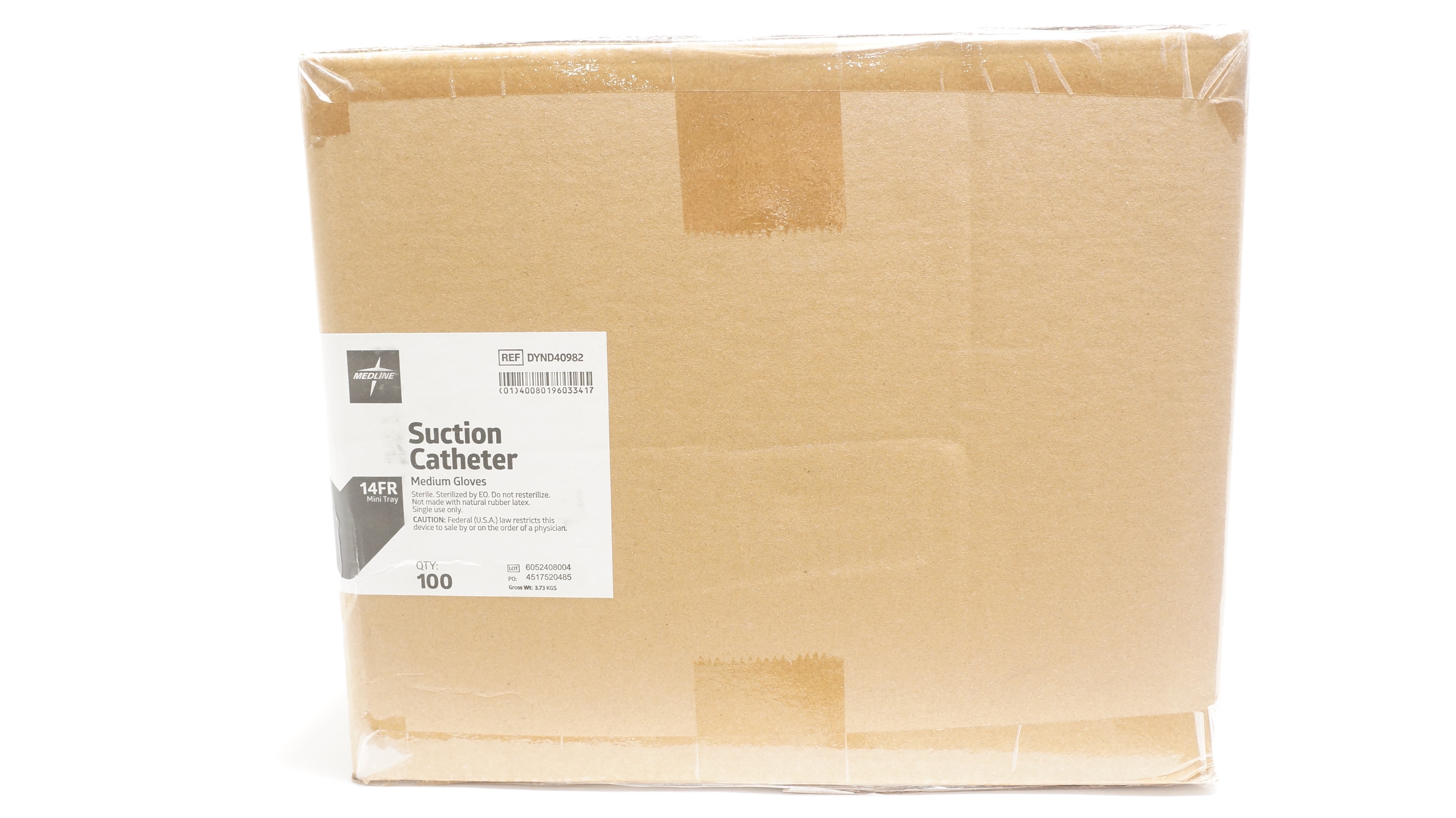 Medline DYND40982 14Fr Suction Cath. Mini Tray - Box of 100
