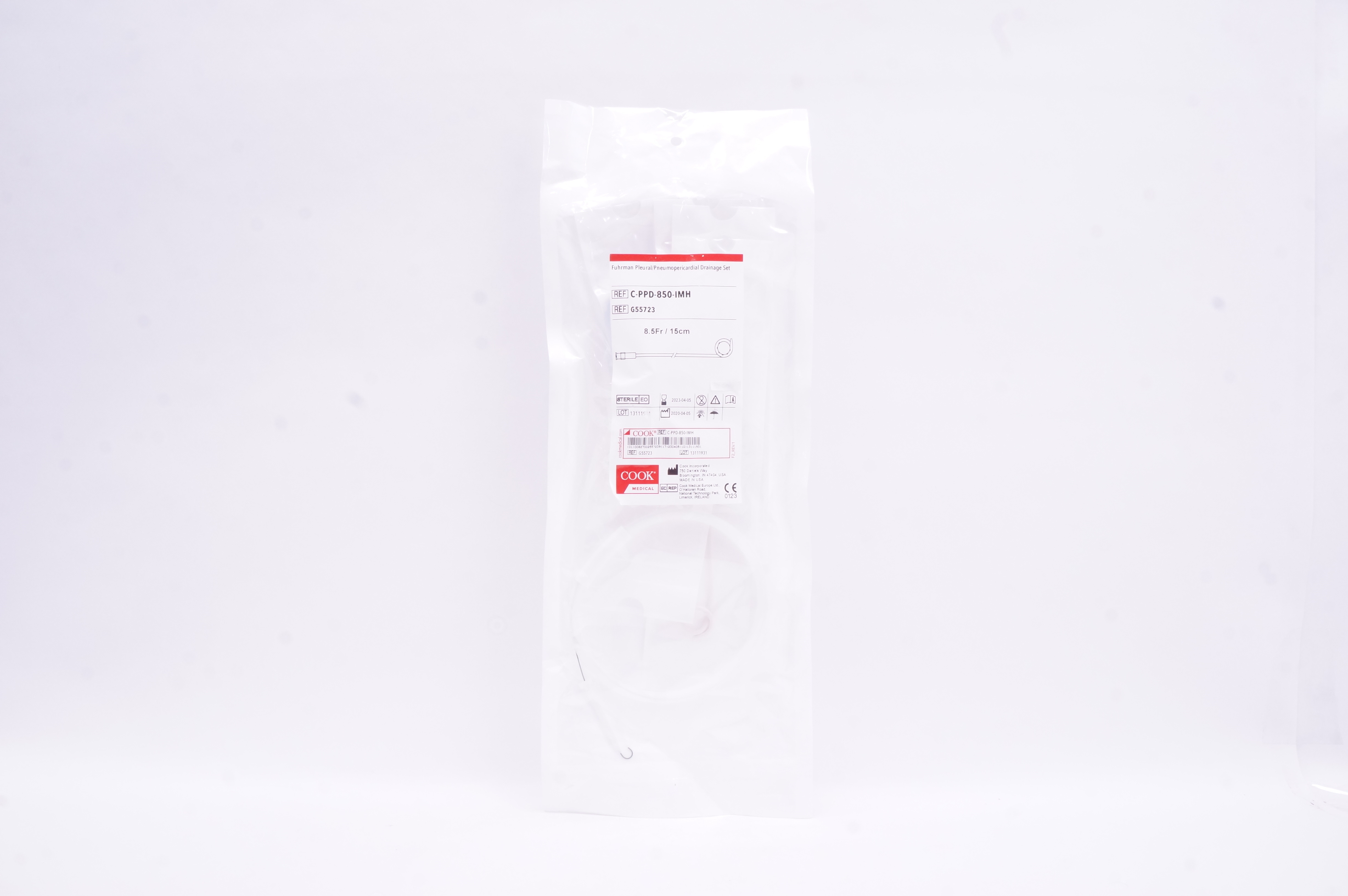 Cook Medical G55723 Fuhrman Pleural/Pneumopericardial Drainage Set 8.5Fr x 15cm