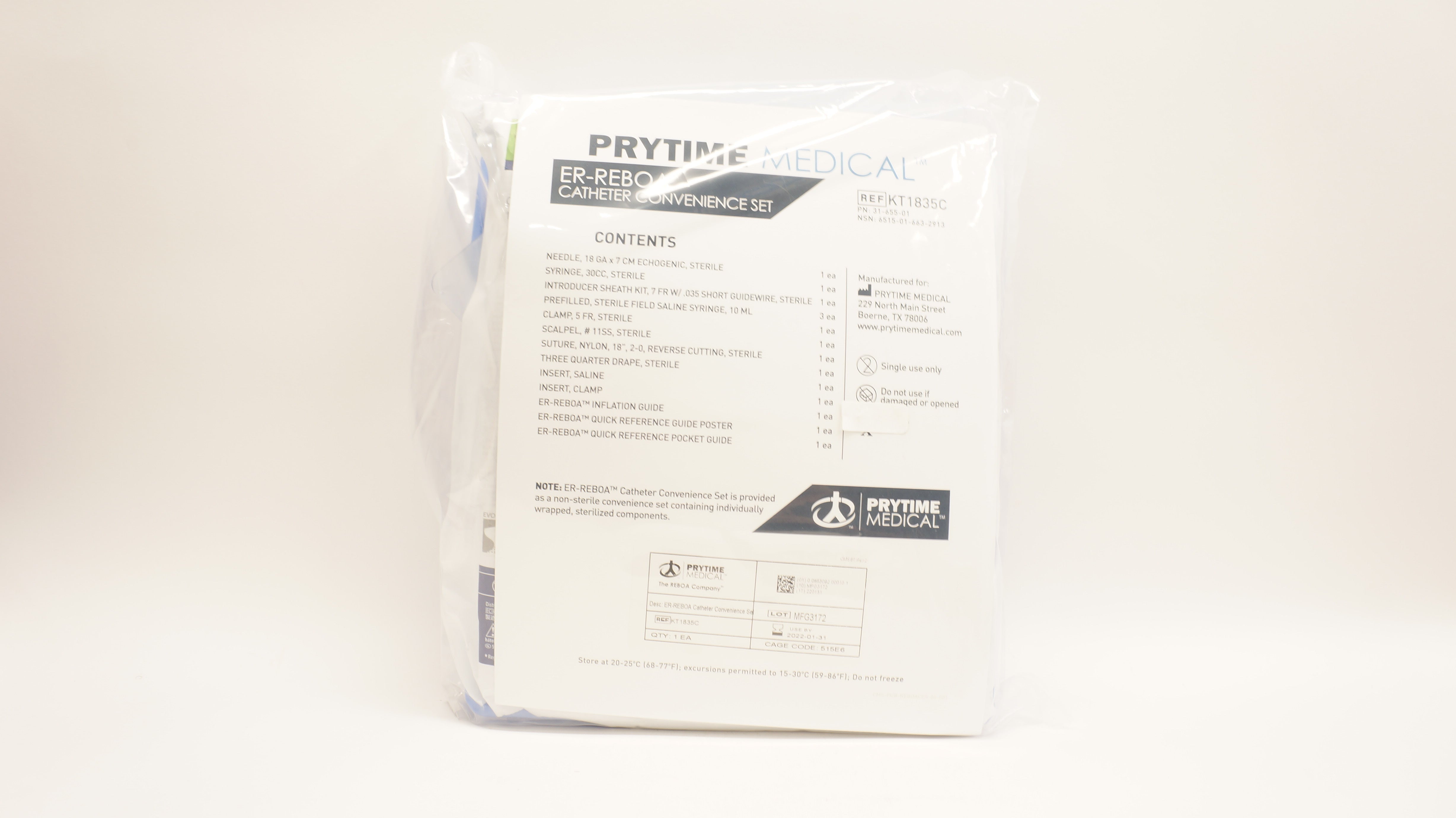 Prytime Medical KT1835C ER-Reboa Catheter Convenience Set
