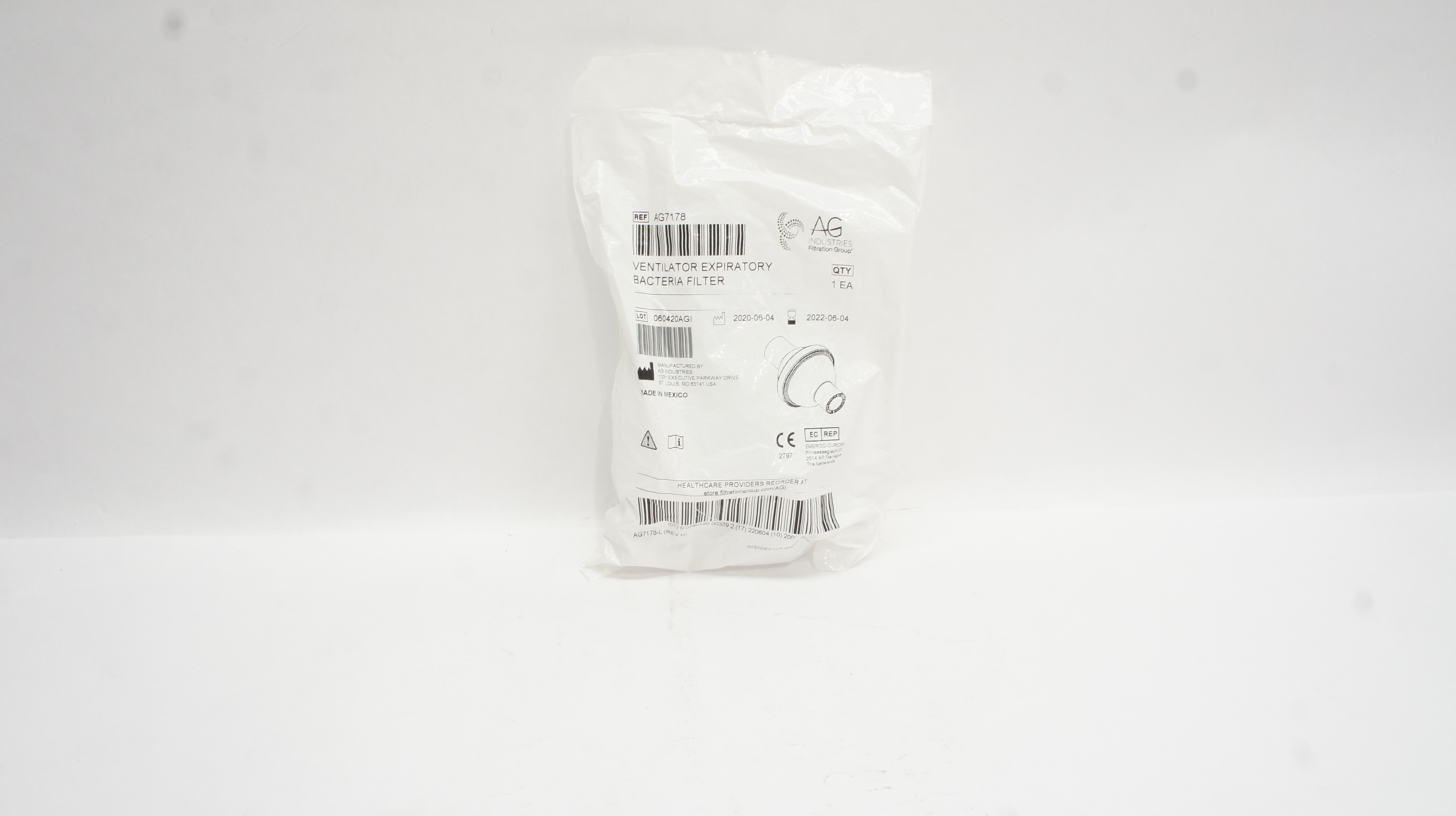 AG Industries AG7178 Ventilator Expiratory Bacteria Filter (x)