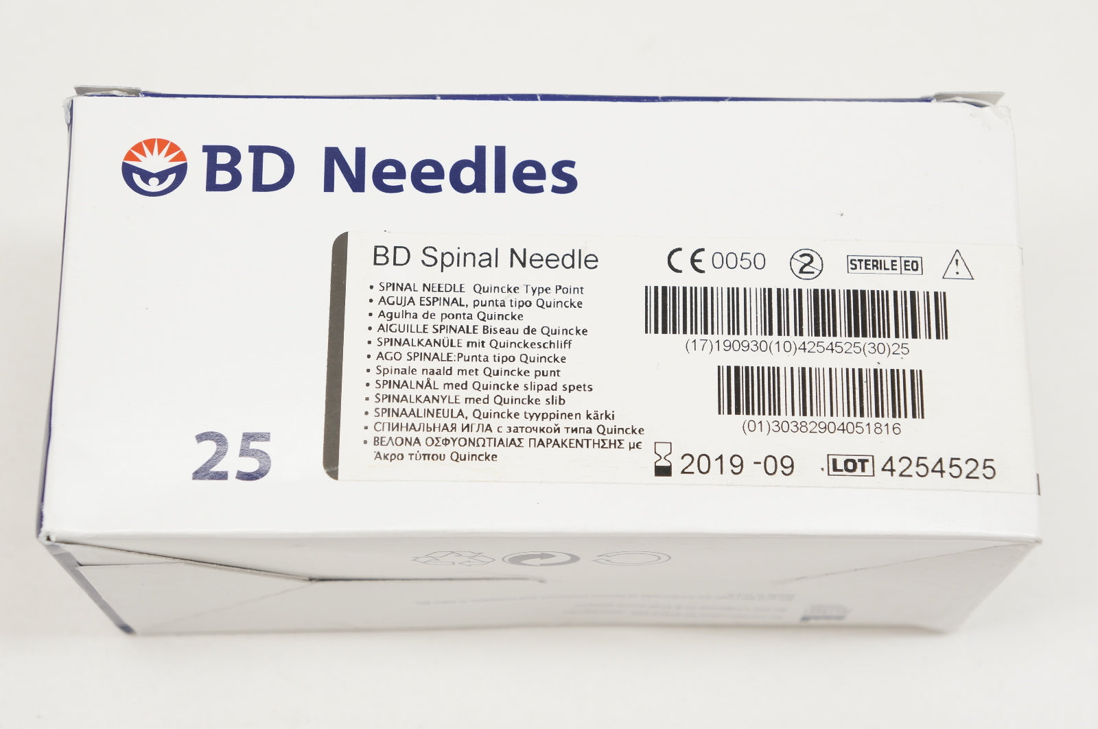 BD 405181 Spinal Ndle Quincke Type Point (x) - Box of 25