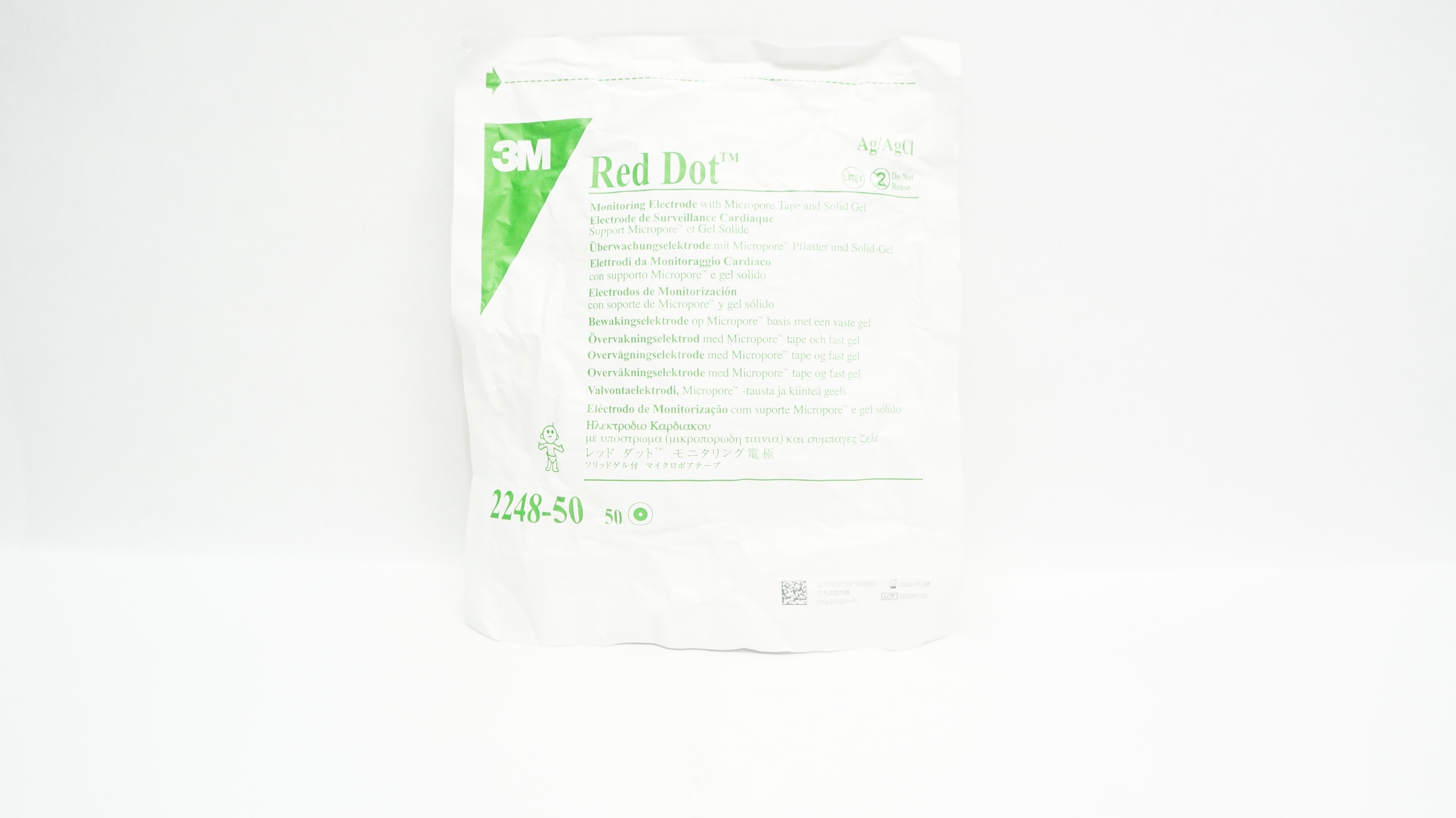 3M 2248-50 Red Dot Monitoring Electrode (x) - Pack of 50