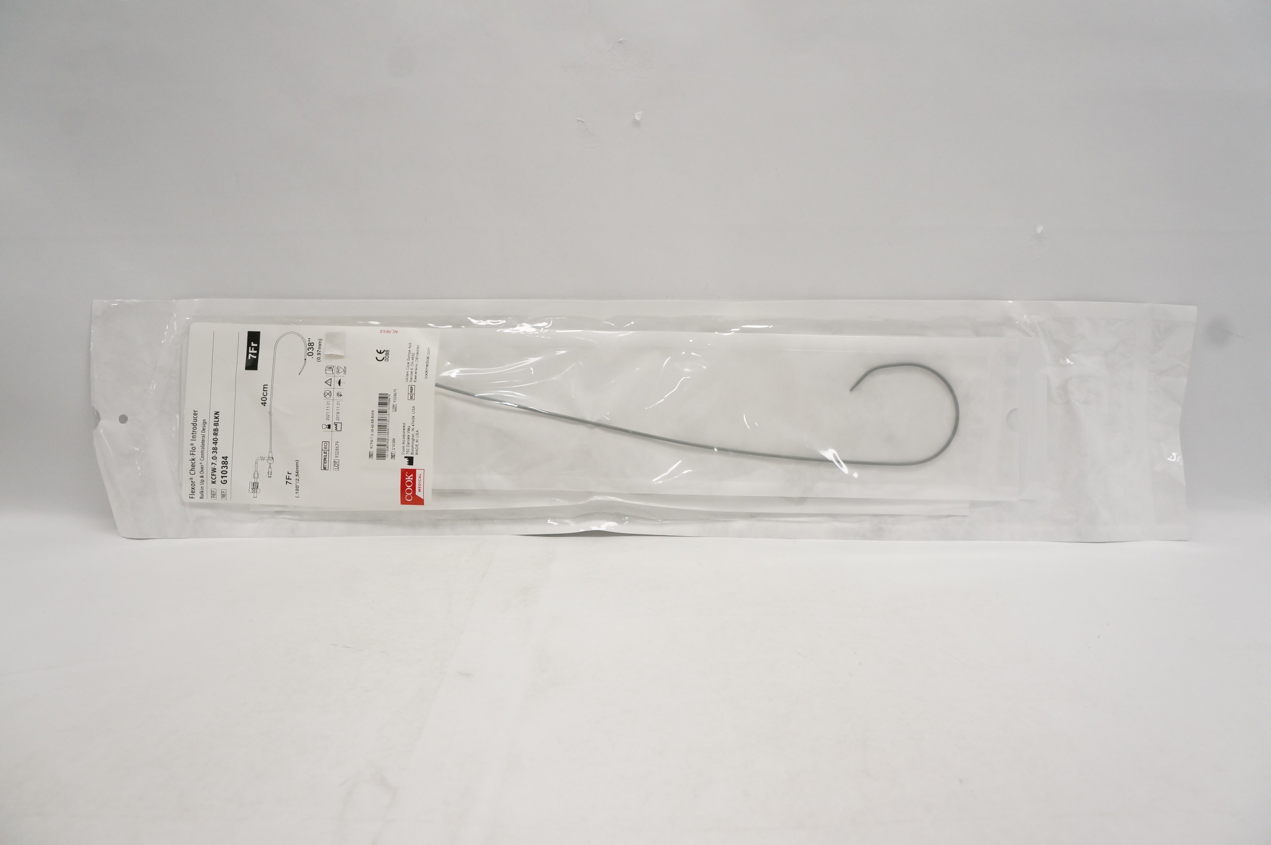 Cook Medical G10384 Flexor Check-Flo Introducer 7Fr 40cm x .038inch
