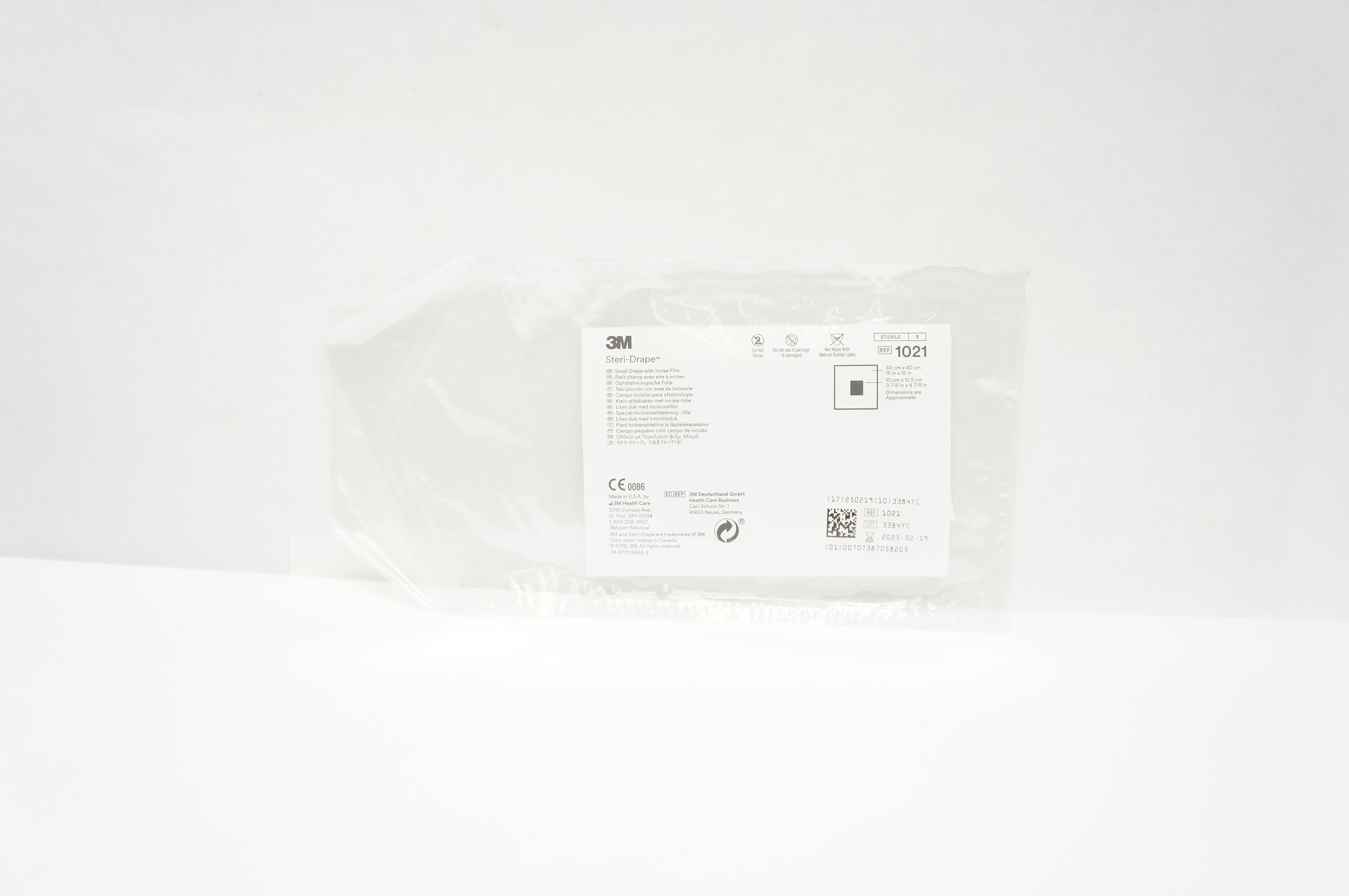 3M 1021 Small Drape W/Incise Film 15 x 15 inch, 3 7/8 x 4 7/8inch