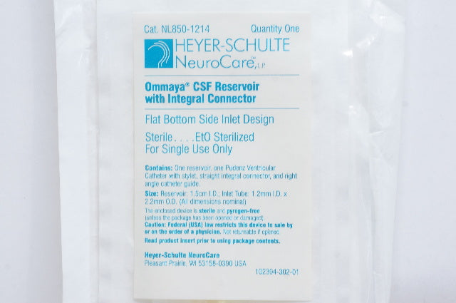 Heyer-Schulte NeuroCare NL850-1214 Ommaya CSF Reservoir with Integral Connector