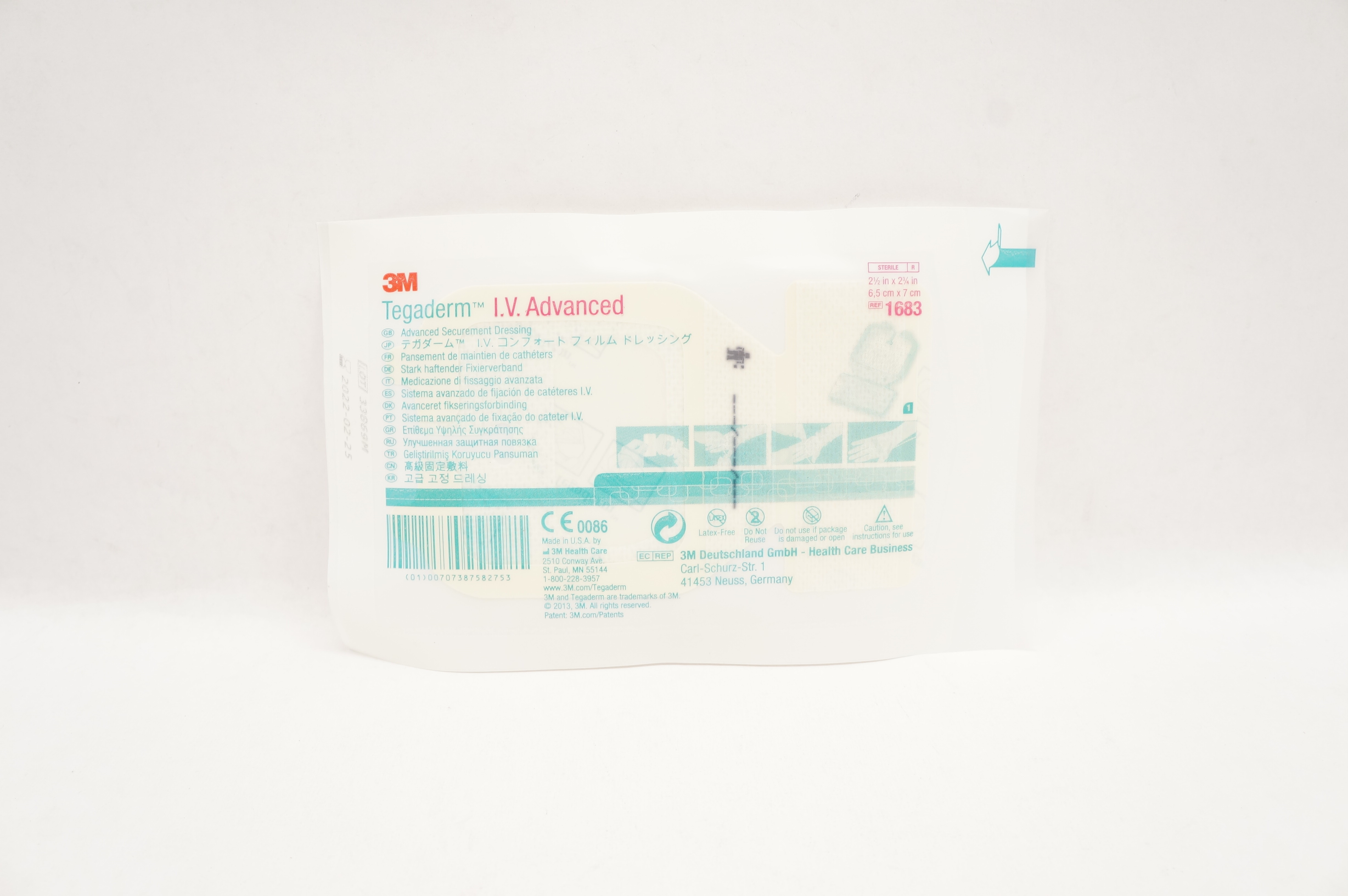 3M 1683 Tegaderm I.V. Advanced Securement Dressing 2 1/2 x 2 3/4 inch (x)