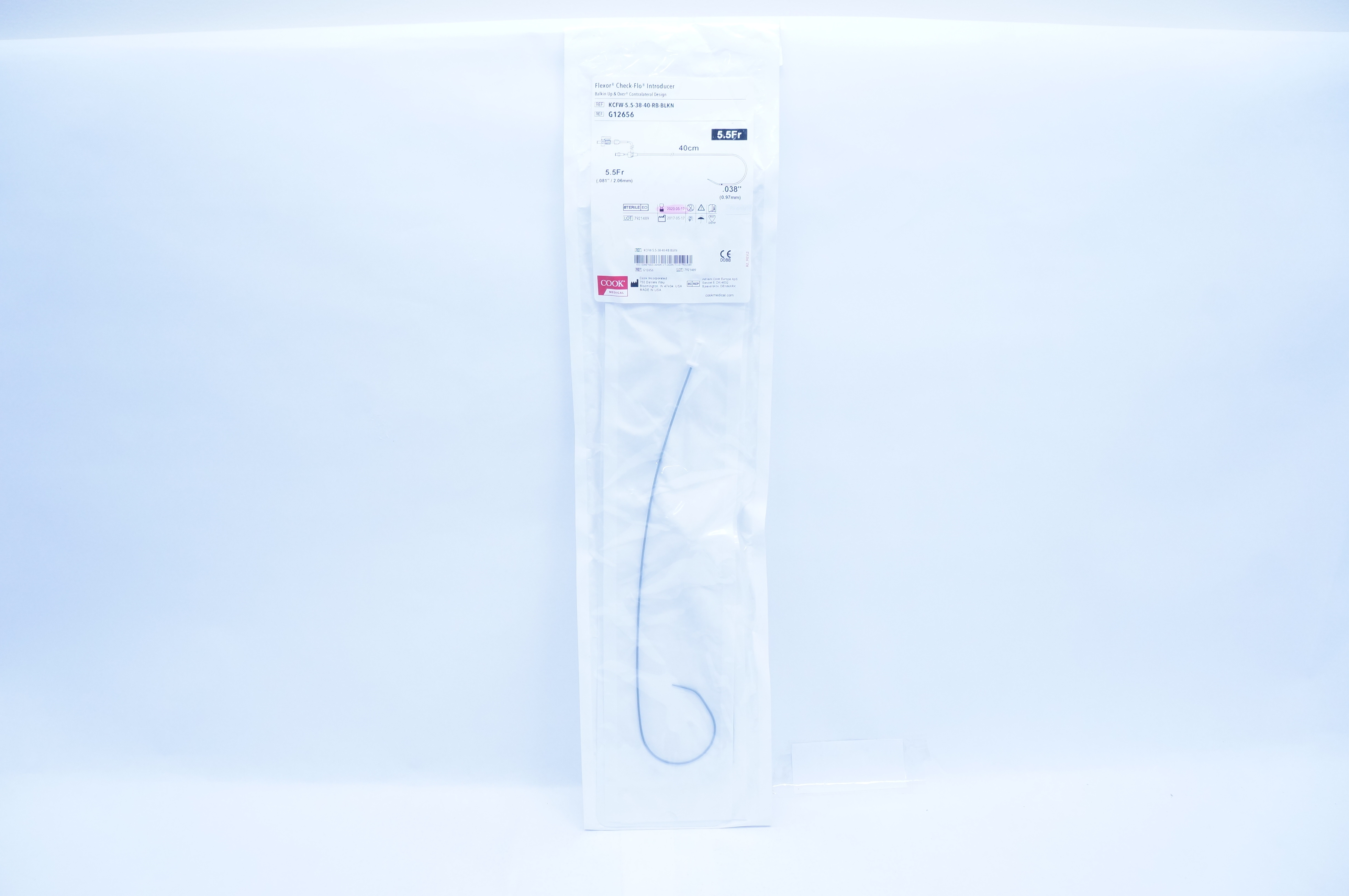 Cook Medical G12656 Flexor Check-Flo Introducer 5.5Fr x 40cm x .038inch (x)