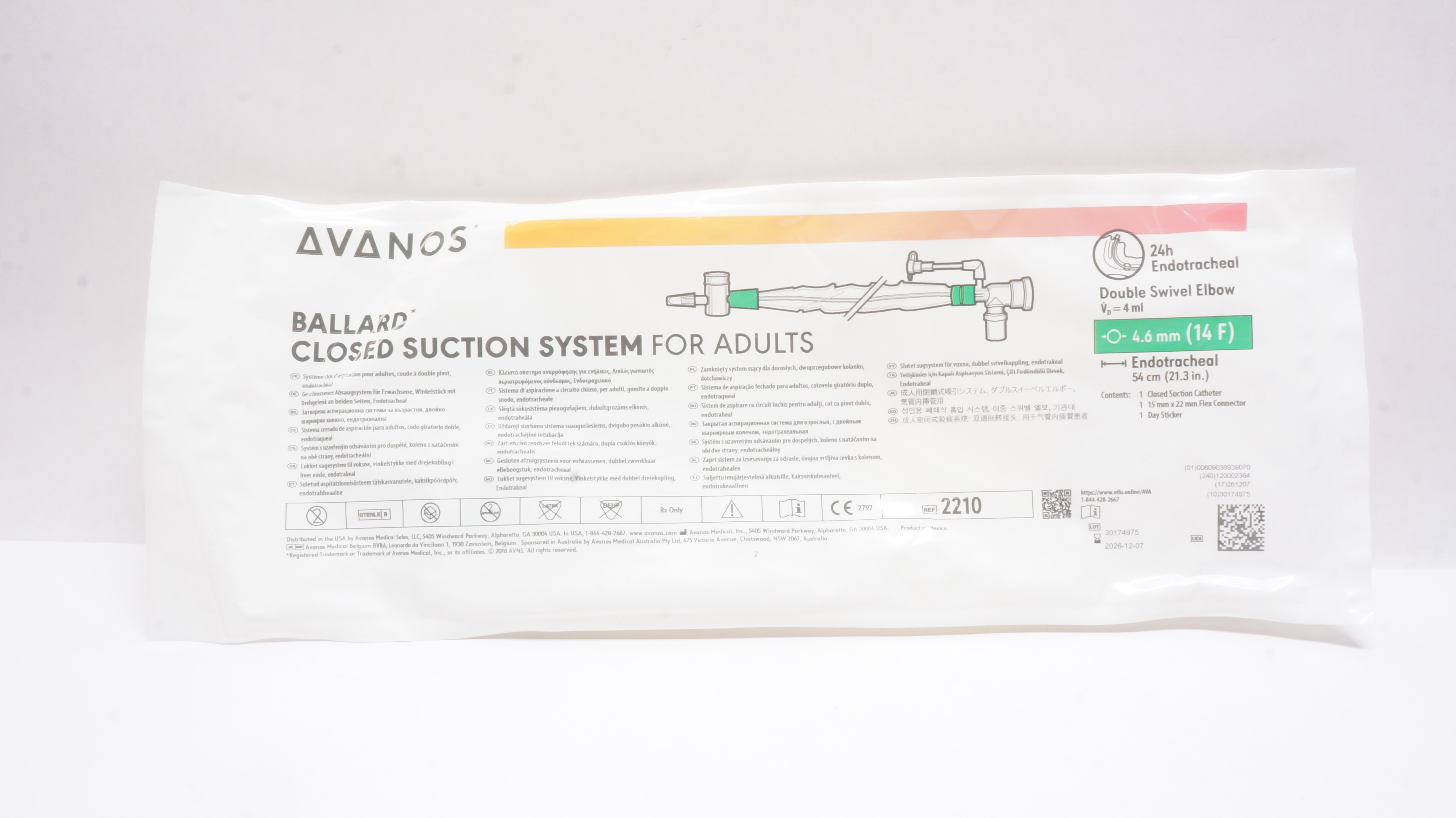 Avanos 2210 Ballard Closed Suction System for Adults