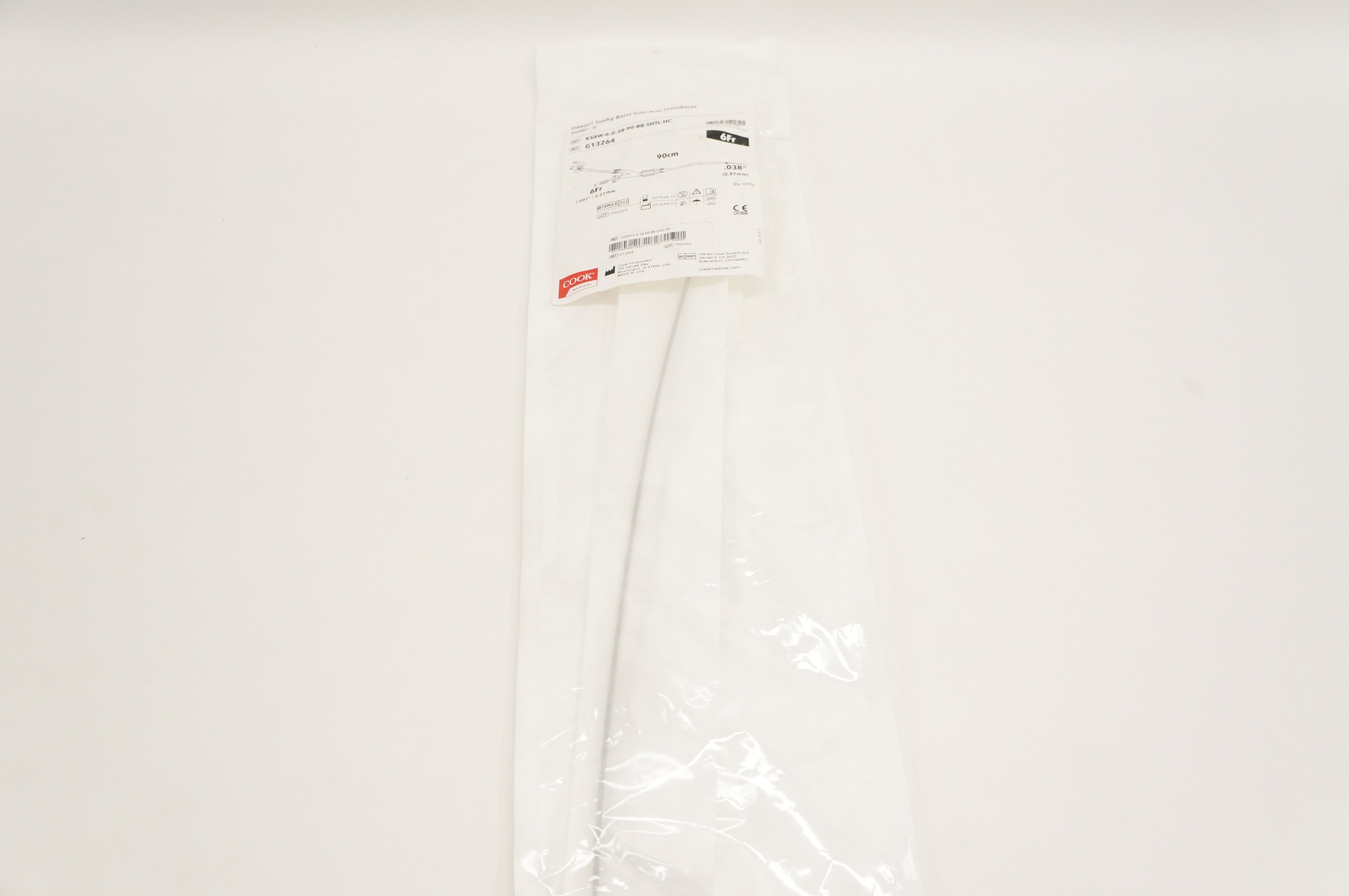 Cook Medical G13264 Flexor Tuohy-Borst Introducer 6F x 90cm x 0.038inch(x)