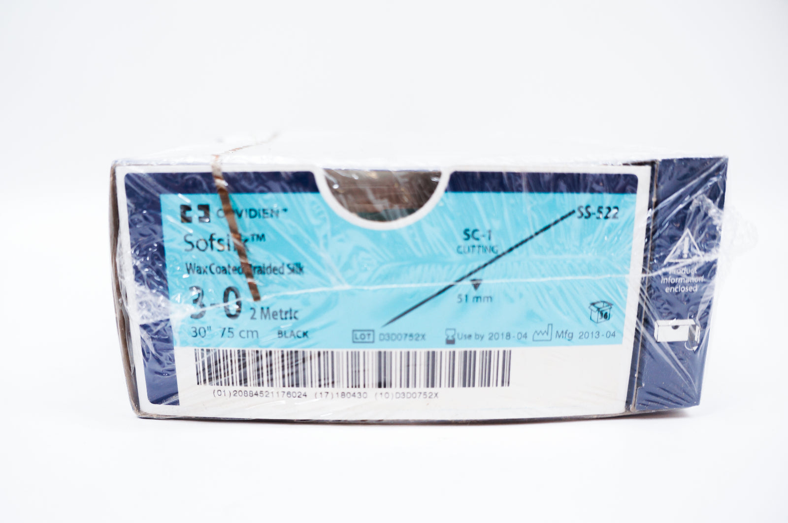 Covidien SS-522 3-0 Sofsilk, SC-1 Cutting, 51mm, 30inch (x) - Box of 36