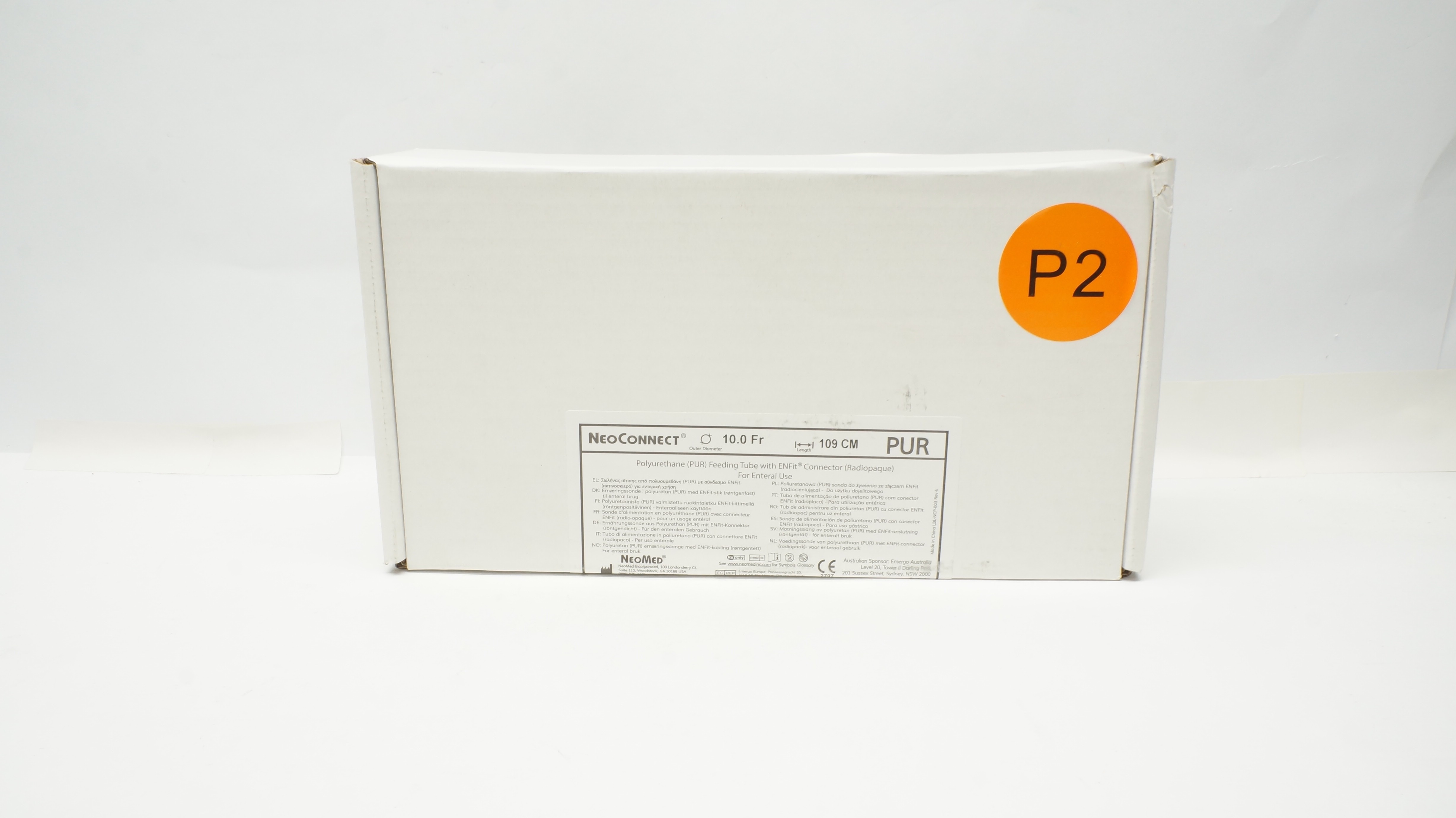 NeoMed PFTM10.0P-NC NeoConnect PUR Feeding Tube 10.0Fr x 109cm - Box of 10