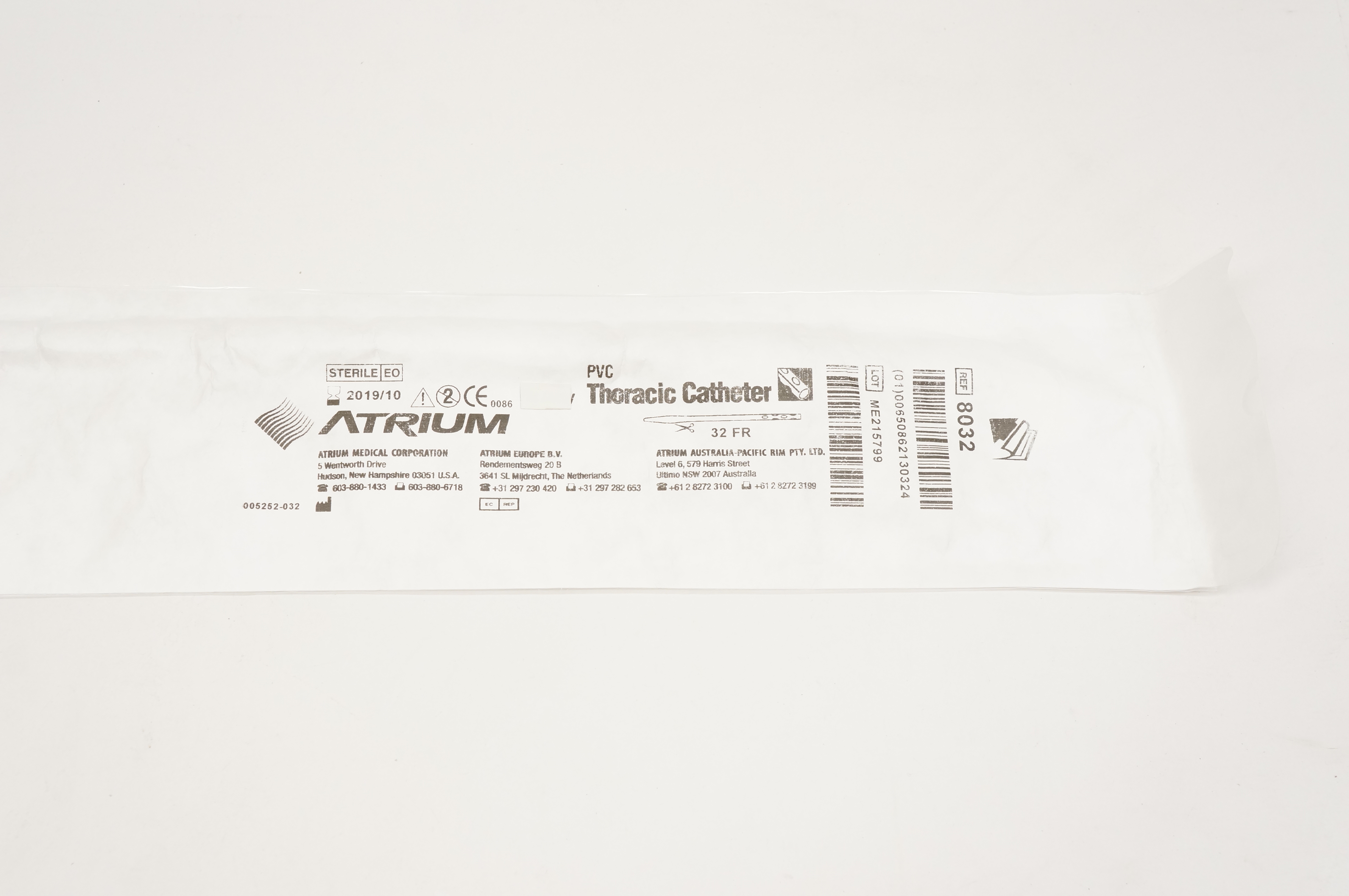 Atrium 8032 PVC Thoracic Cath. 32Fr. (x)