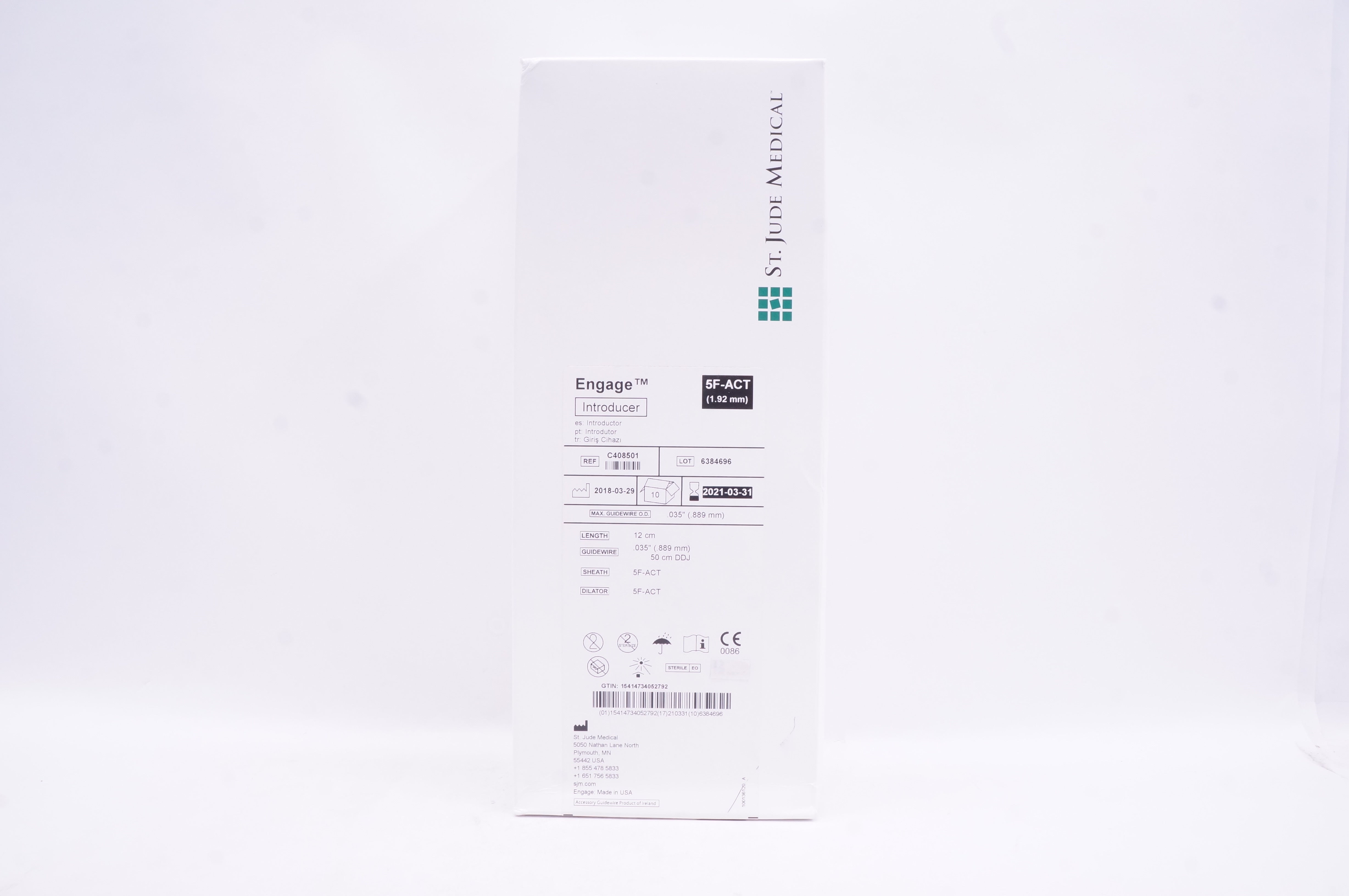 St. Jude Medical C408501 Engage Introducer 5F-ACT - Box of 10 (x)