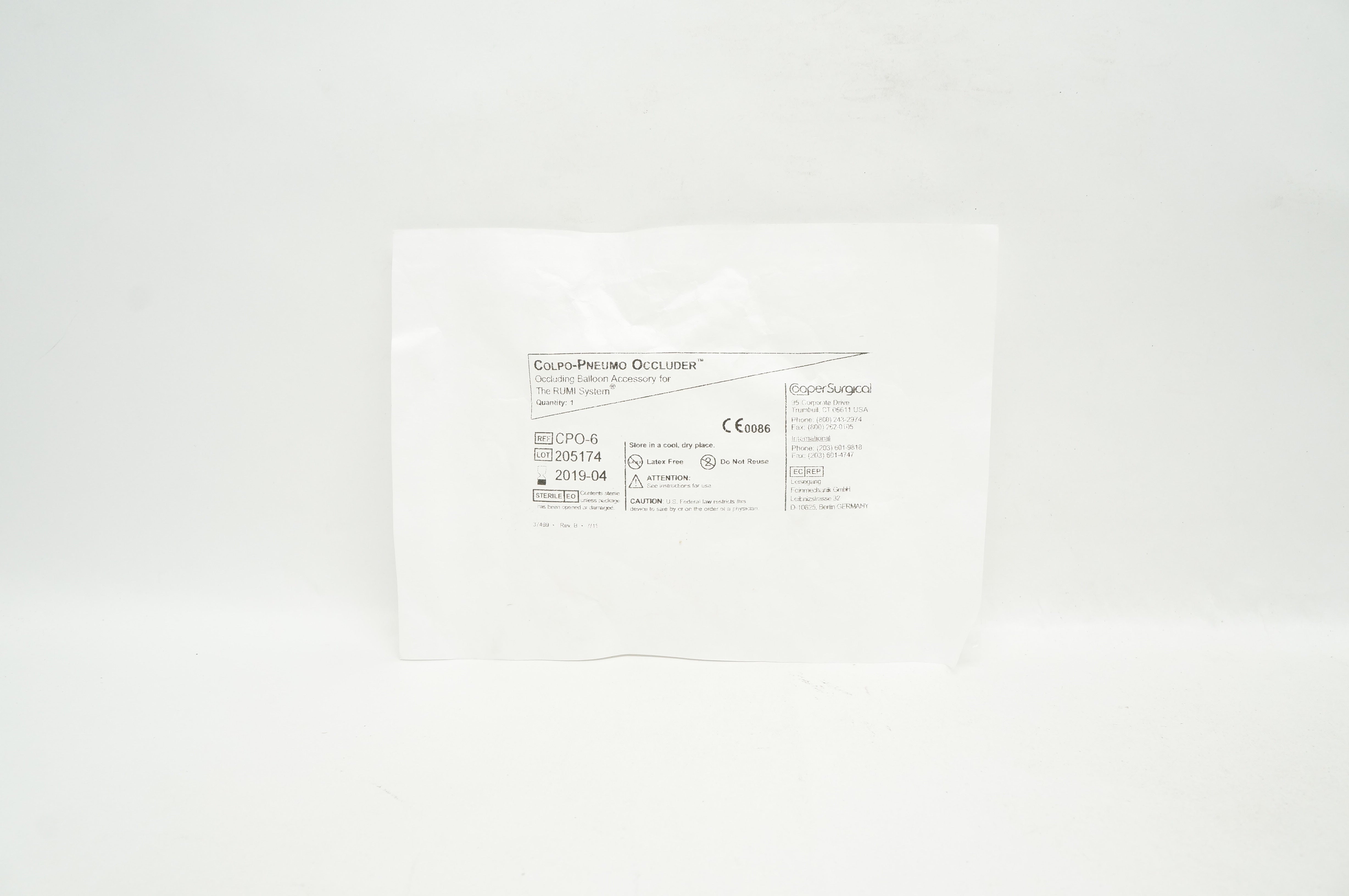 Cooper Surgical CPO-6 Colpo-Pneumo Occluder (x)