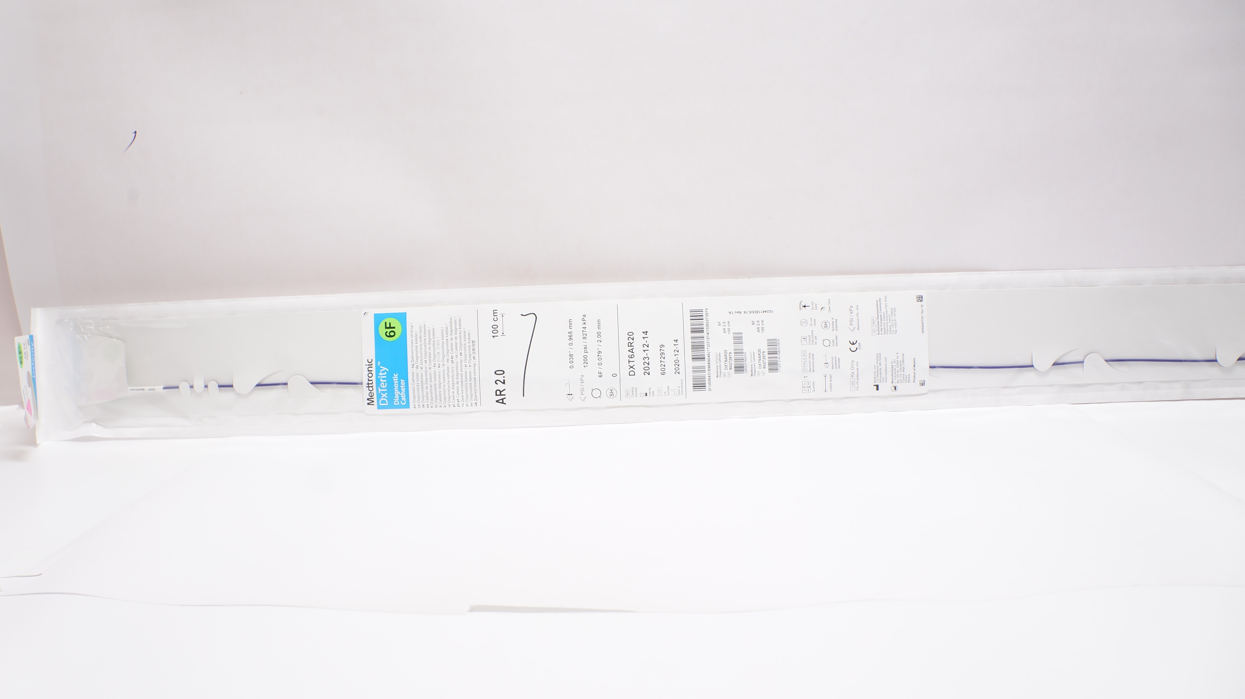 Medtronic DXT6AR20 DxTerity Diagnostic Cath. AR 2.0, 6F x 100cm (x)