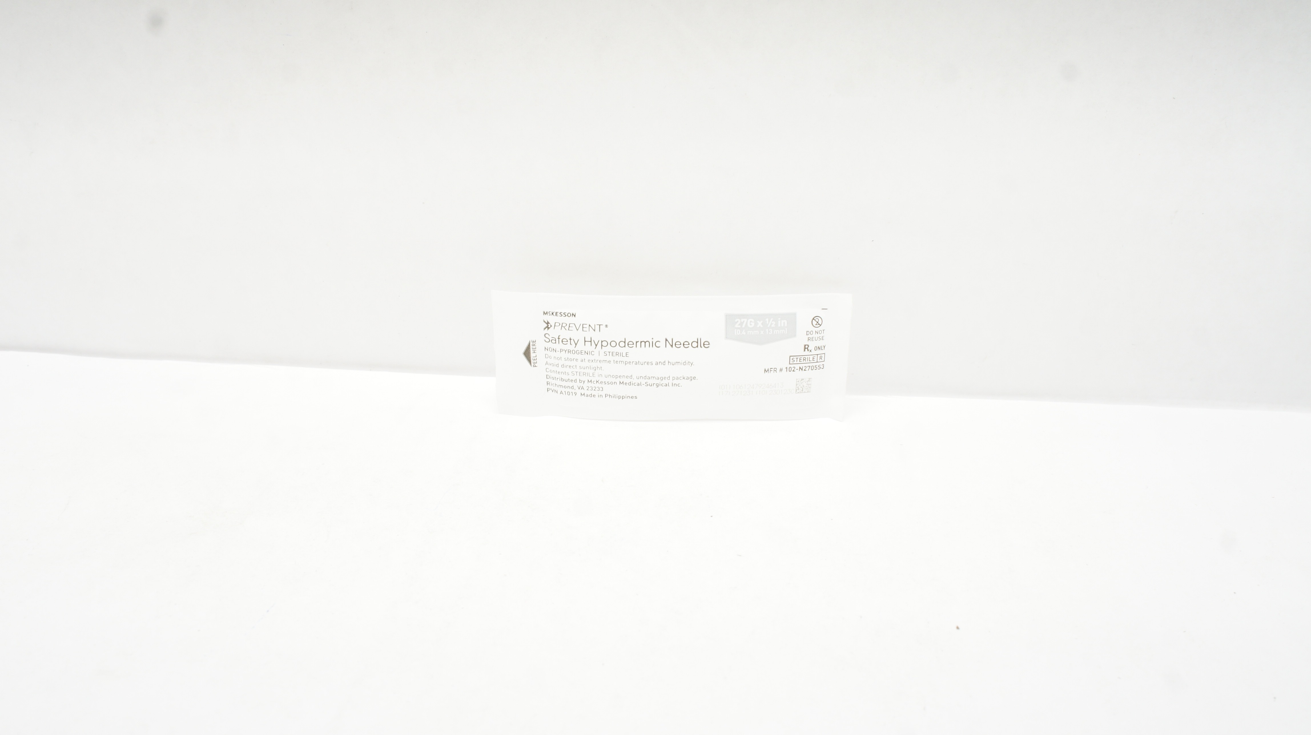 McKesson 102-N2705S3 Prevent Safety Hypodermic Ndle 27G x 1/2inch