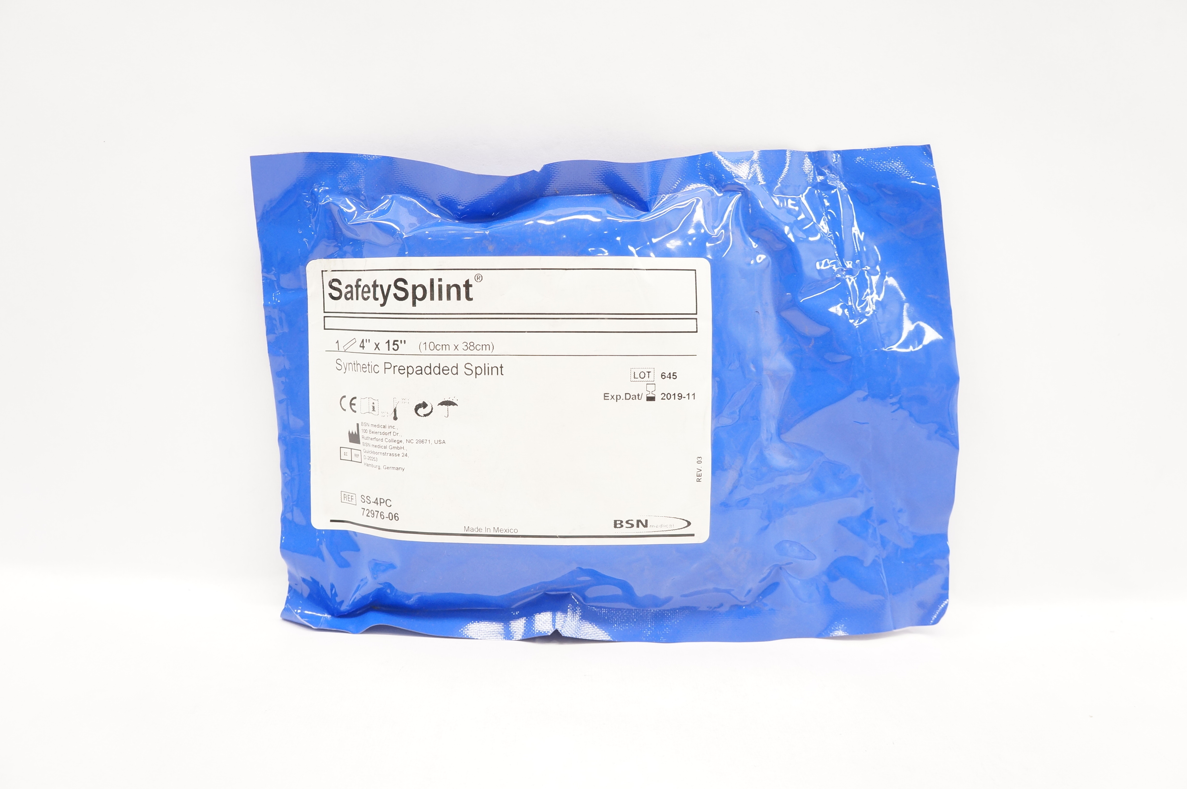 BSN Medical SS-4PC SafetySplint Synthetic Prepadded Splint 4 x 15inch (x)