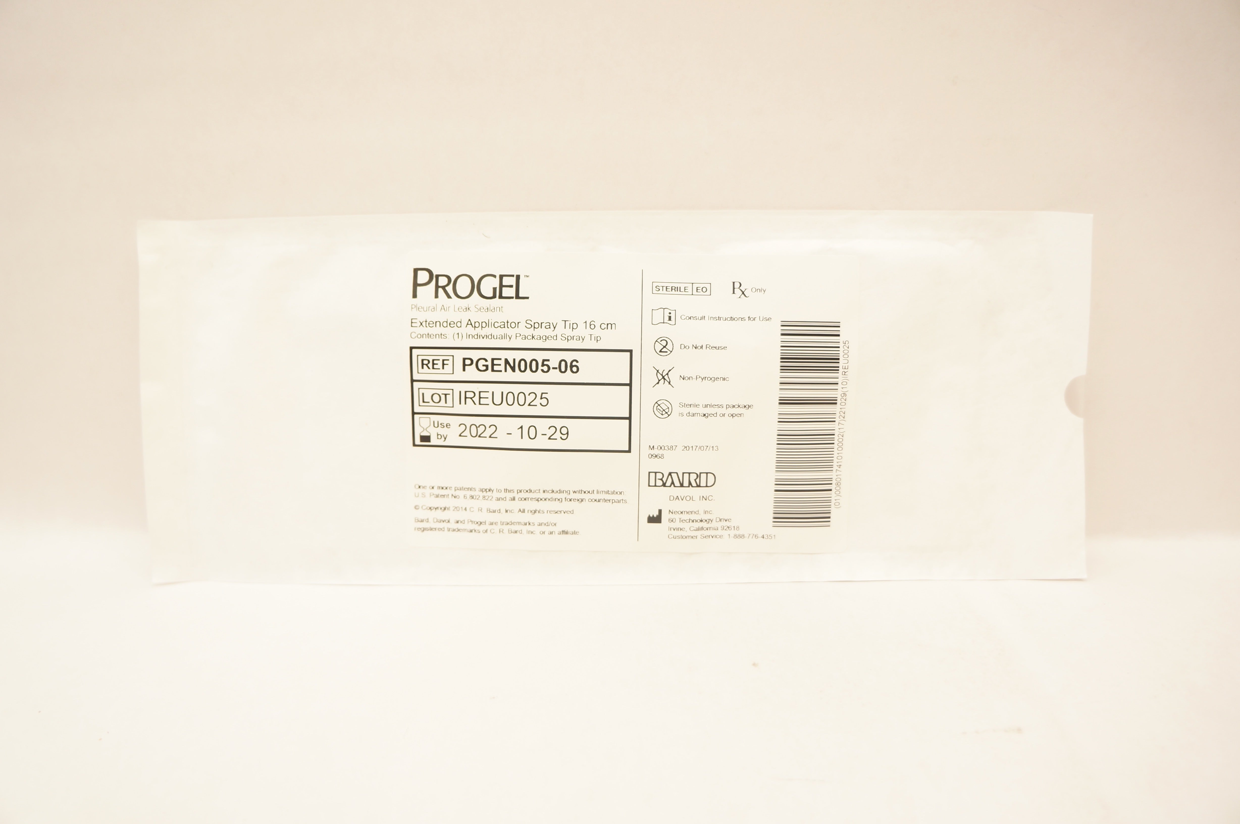 Bard PGEN005-06 Pleural Air Leak Sealant Extended Applicator Spray Tip 16cm (x)