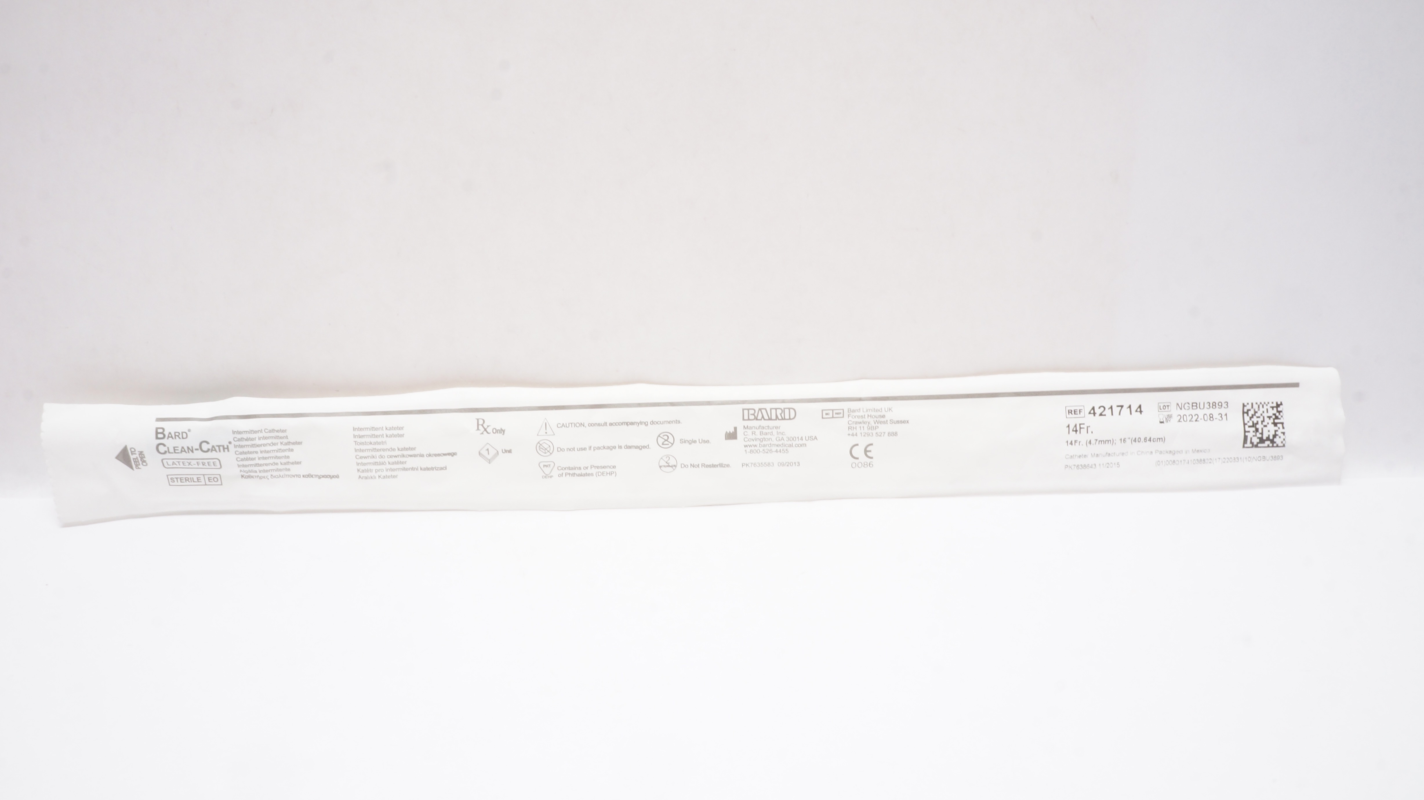 Bard 421714 Clean-Cath Intermittent Catheter 14Fr x 16Inch (x)