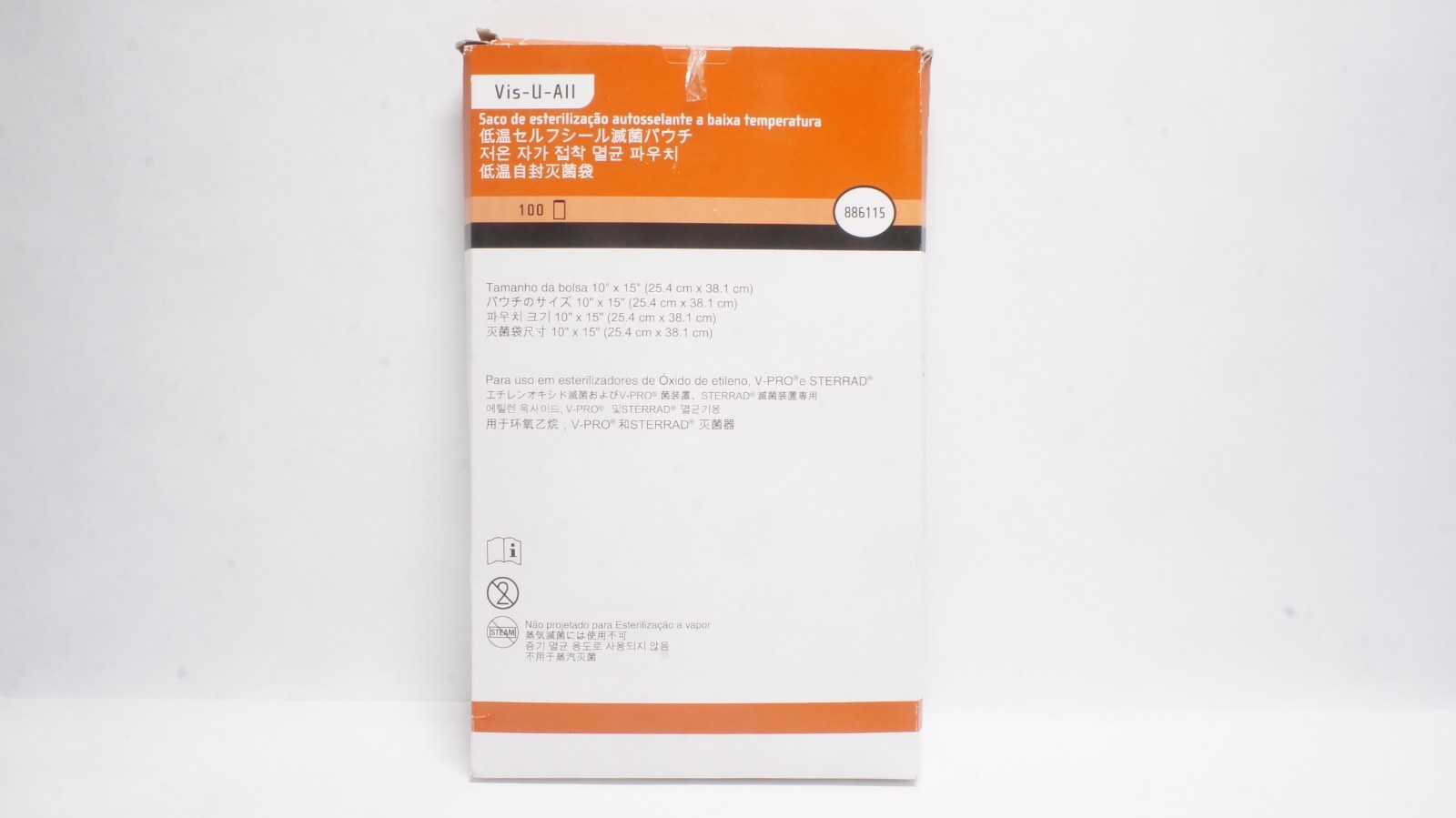 Vis-U-All 886115 Sterilization Bags 10"x15" 100 Pack
