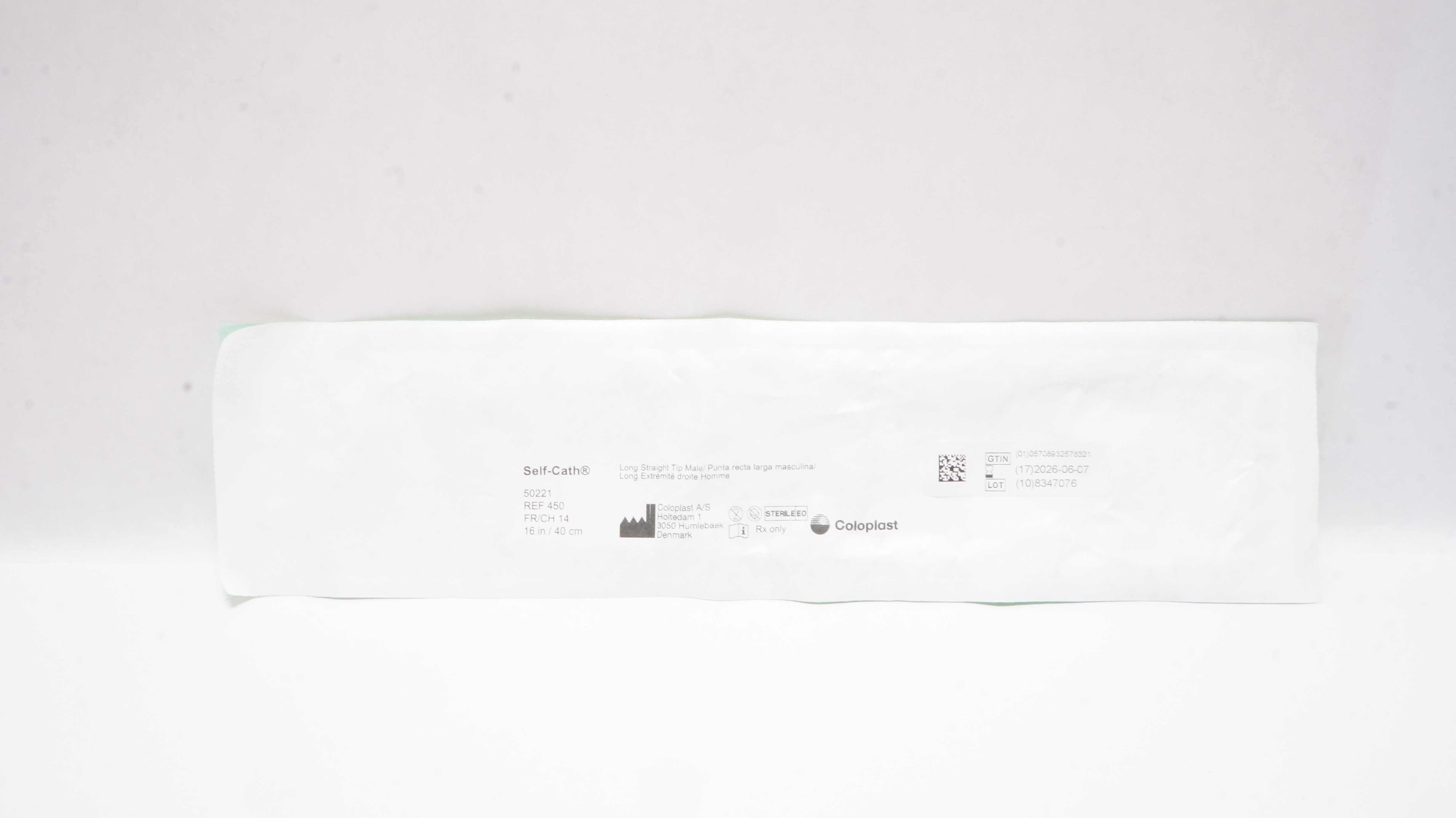 Coloplast 450 Self-Cath Long Straight Tip Male 14Fr/Ch 16inch/40cm