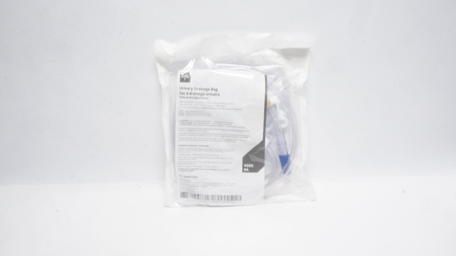 Medline DYND15405 Urinary Drainage Bag 4000 mL with Anti Reflux Tower