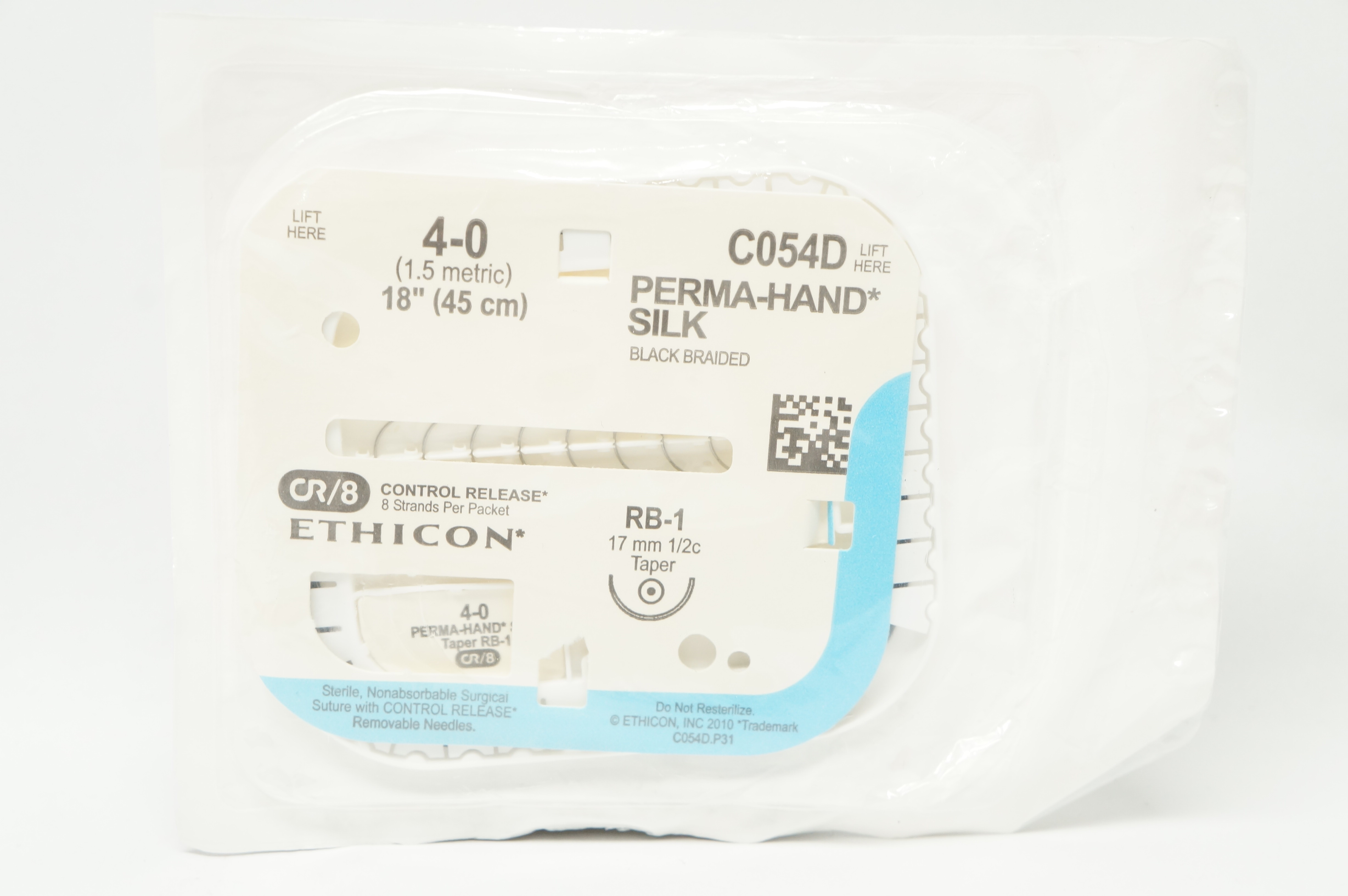 Ethicon C054D 4-0 PERMA-HAND SILK Surgical Stre RB-1 17mm 1/2c Taper 18inch