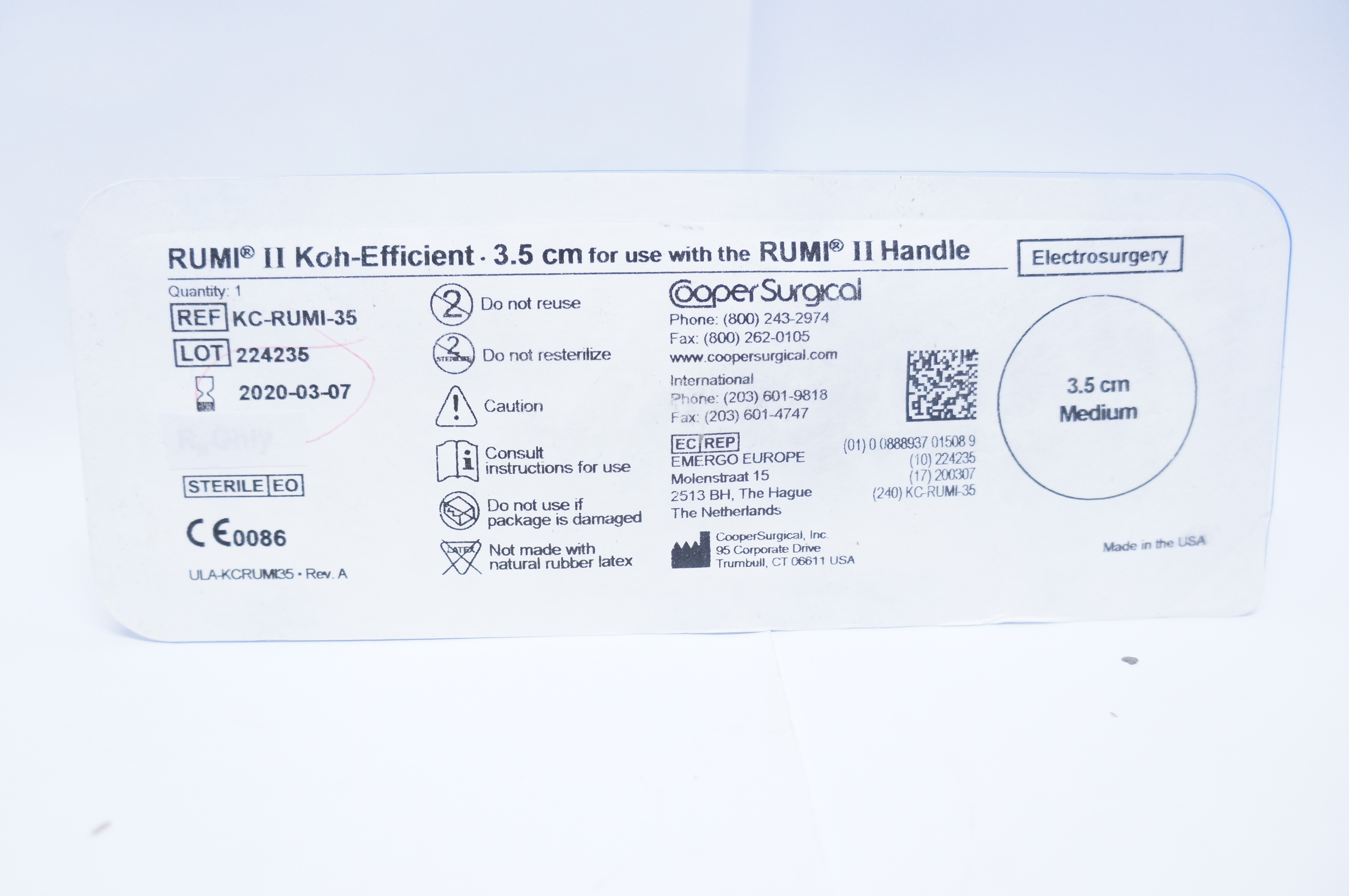 Cooper Surgical KC-RUMI-35 RUMI II Koh-Efficient 3.5cm Medium (x)