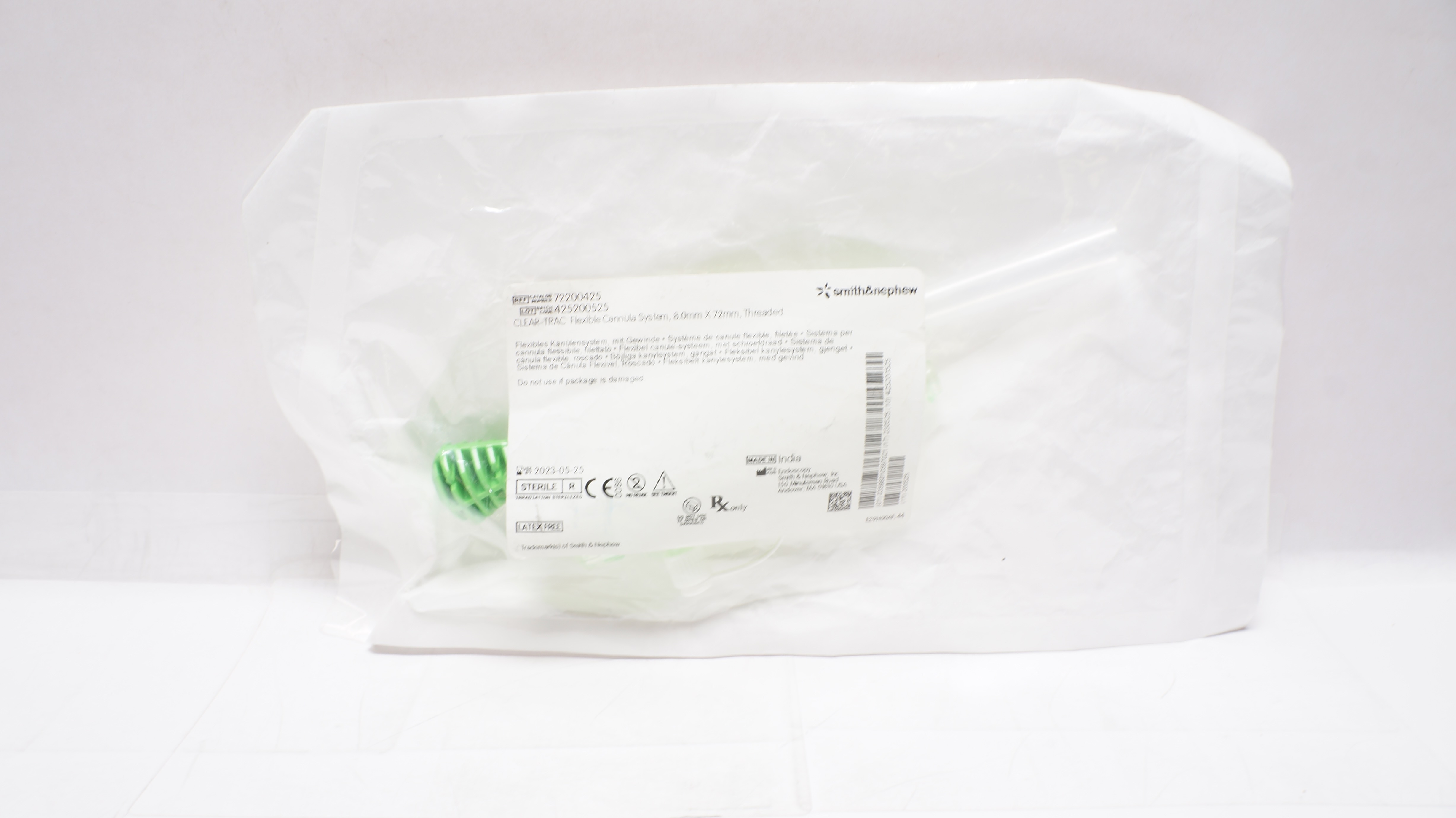 Smith&Nephew 72200425 Clear-Trac Flexible Cannula System 8.0mm x72mm Threaded(x)