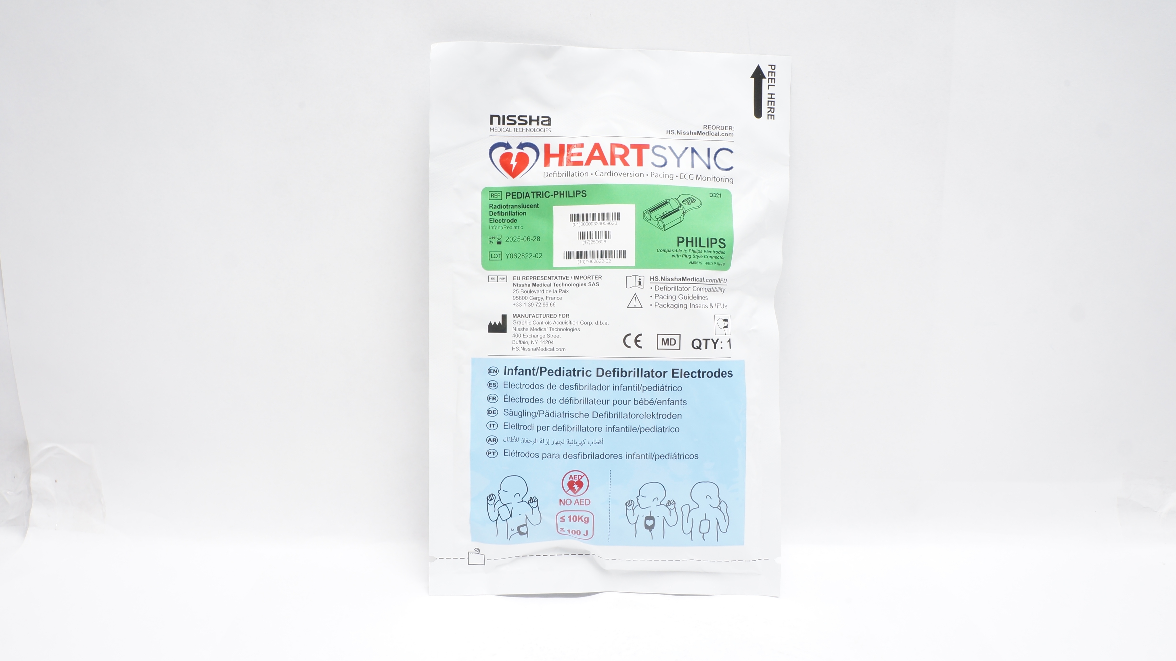 Nissha PEDIATRIC-PHILIPS Multi-Function Defibrillation Electrode