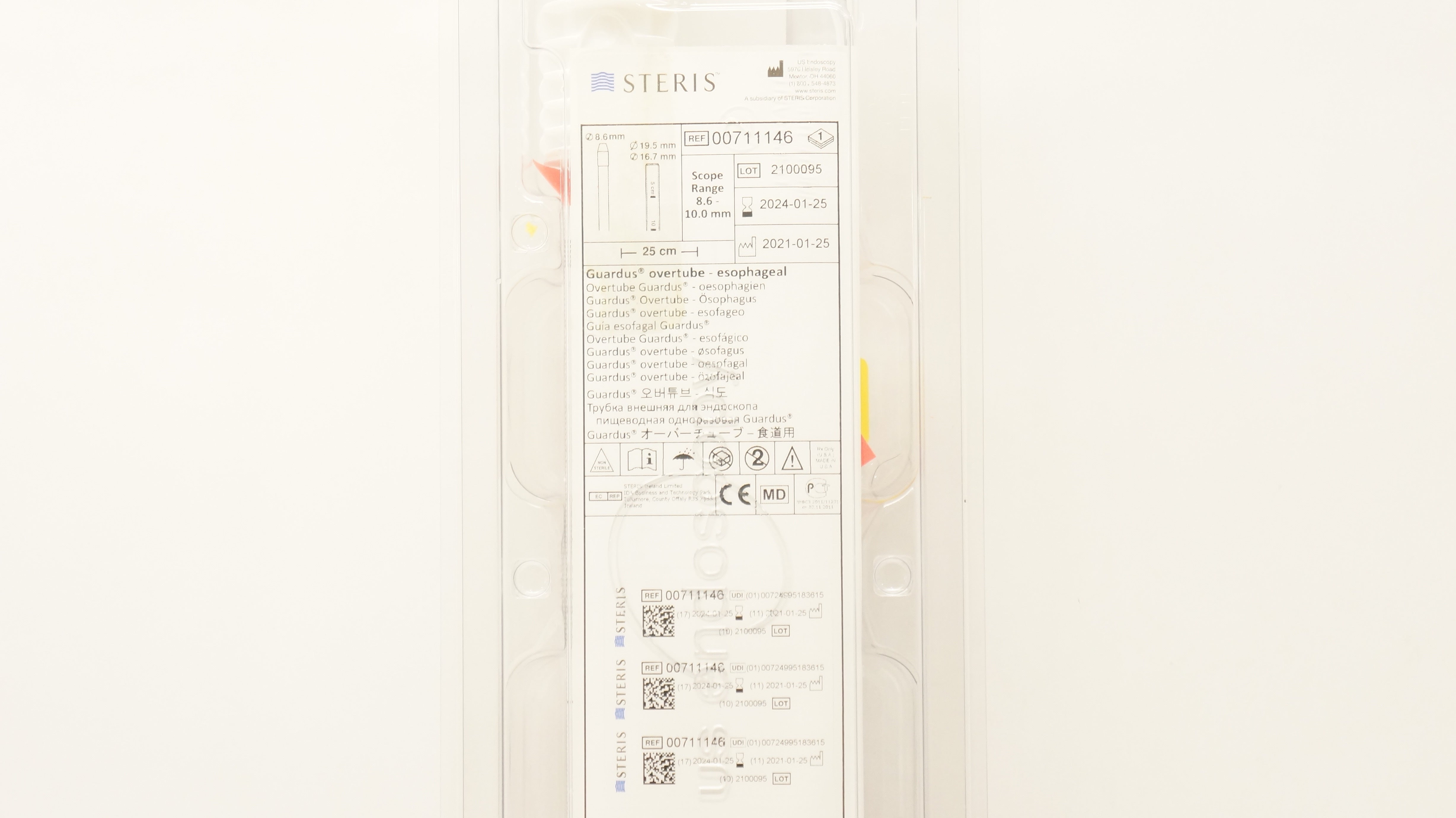 US Endoscopy 00711146 Steris Guardus Overtube - Esophageal 25cm (x)