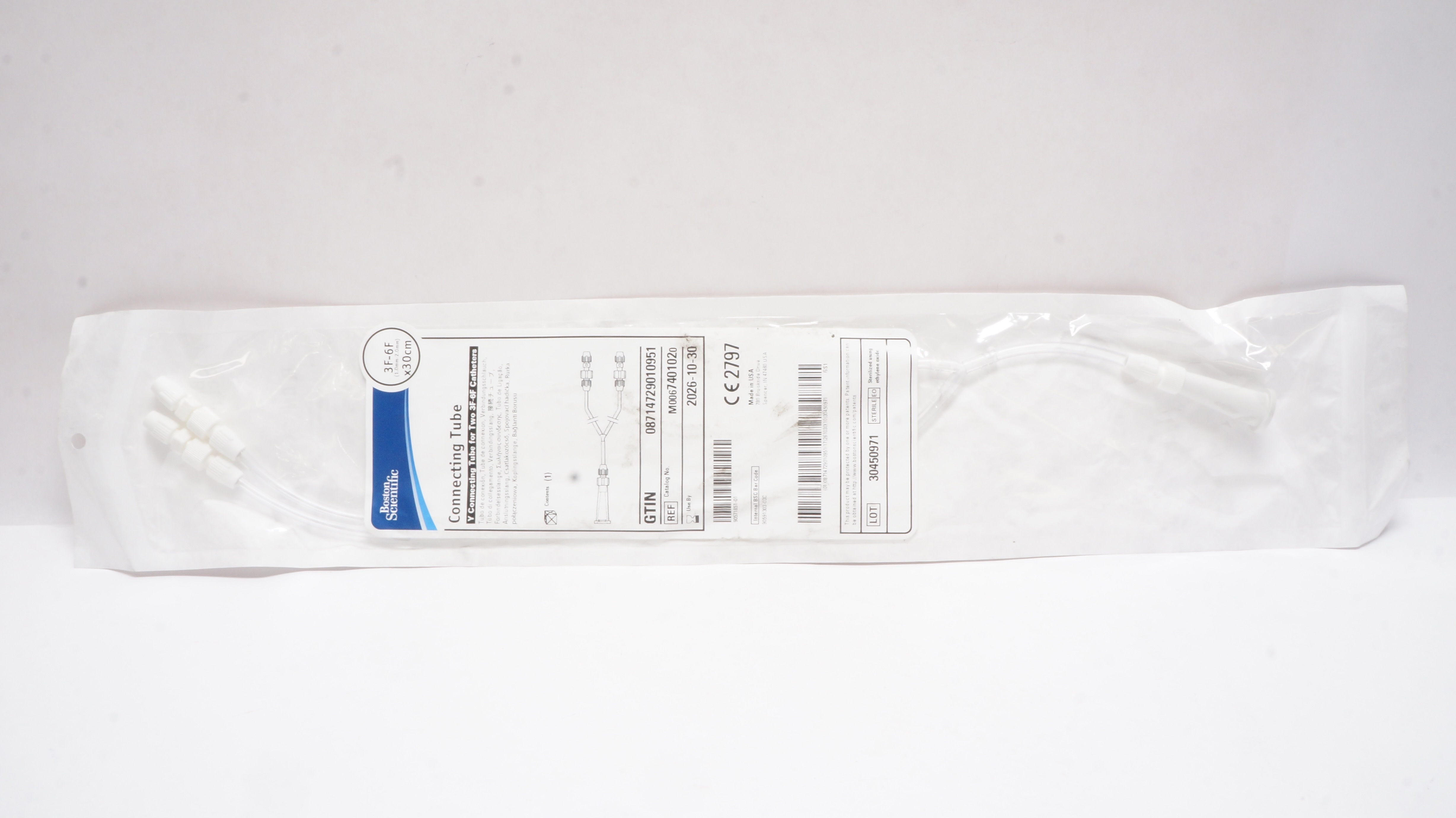 Boston Scientific 740102 Y Connecting Tube For Cath. 3F-6F x 30 cm