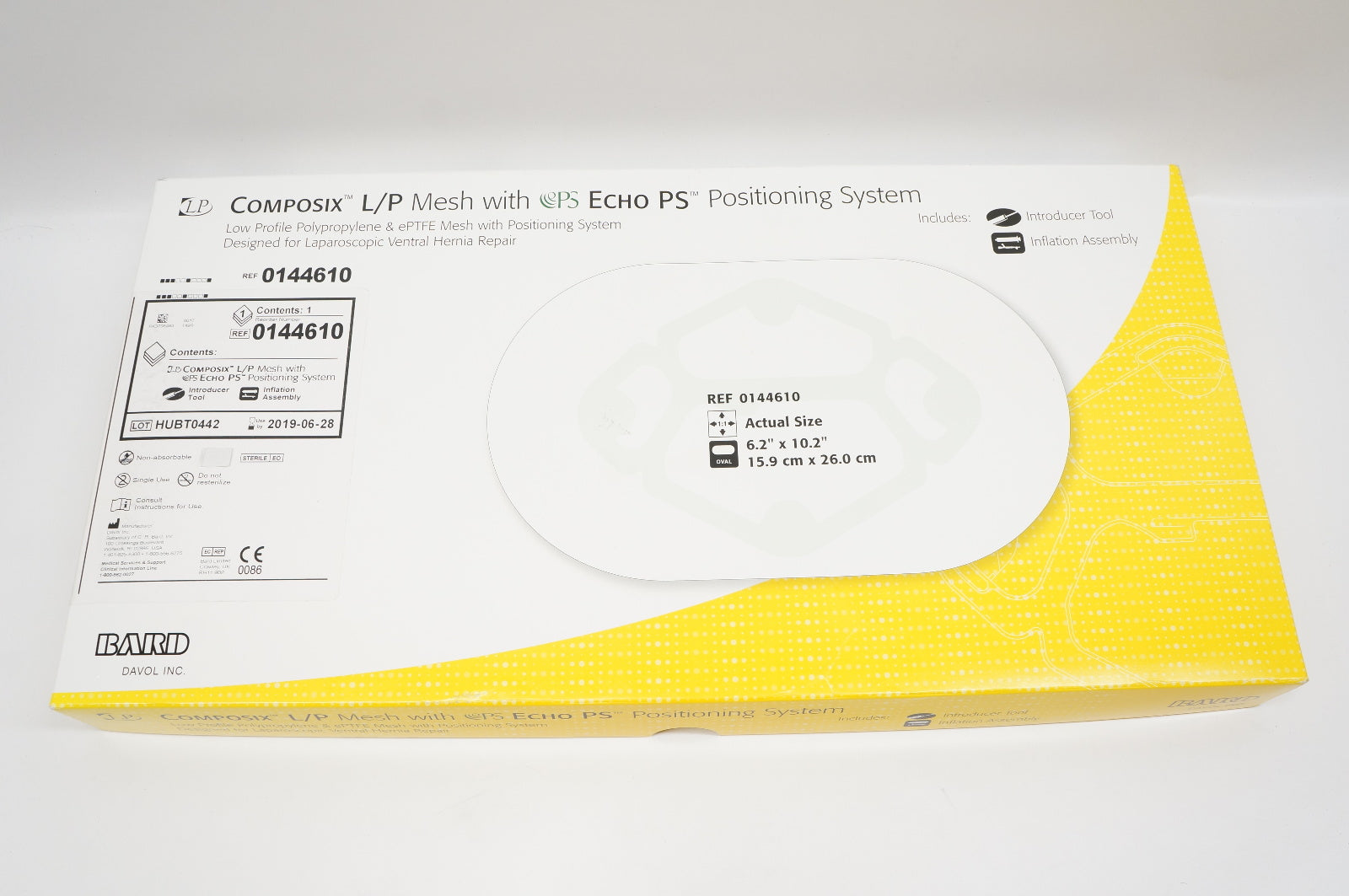 Bard 0144610 Composix L/P Mesh with Echo PS: 6.2inch x 10.2inch (x)