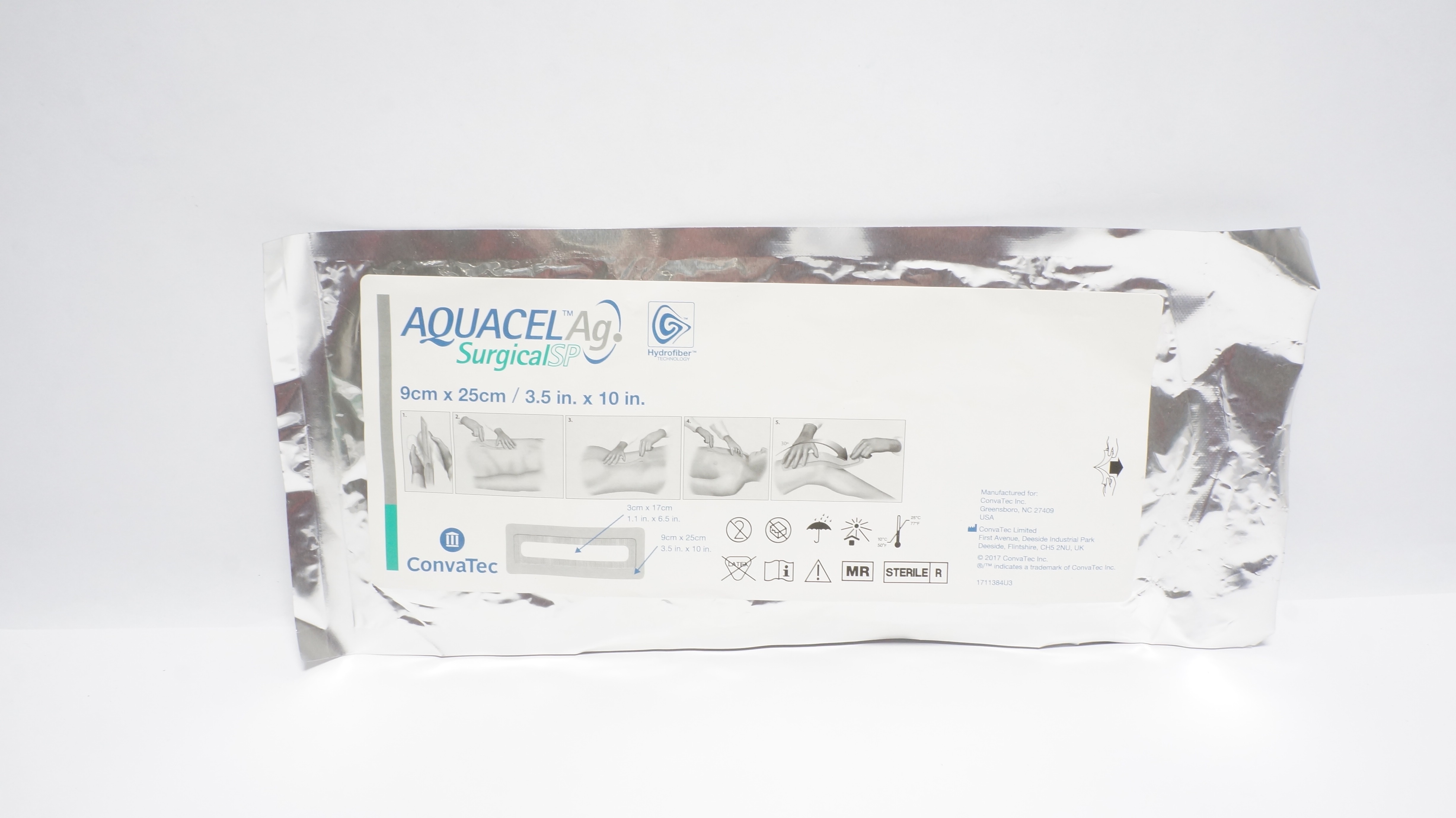 ConvaTec Aquacel Ag Surgical SP 3.5 inch x 10 inch Cover Dressing