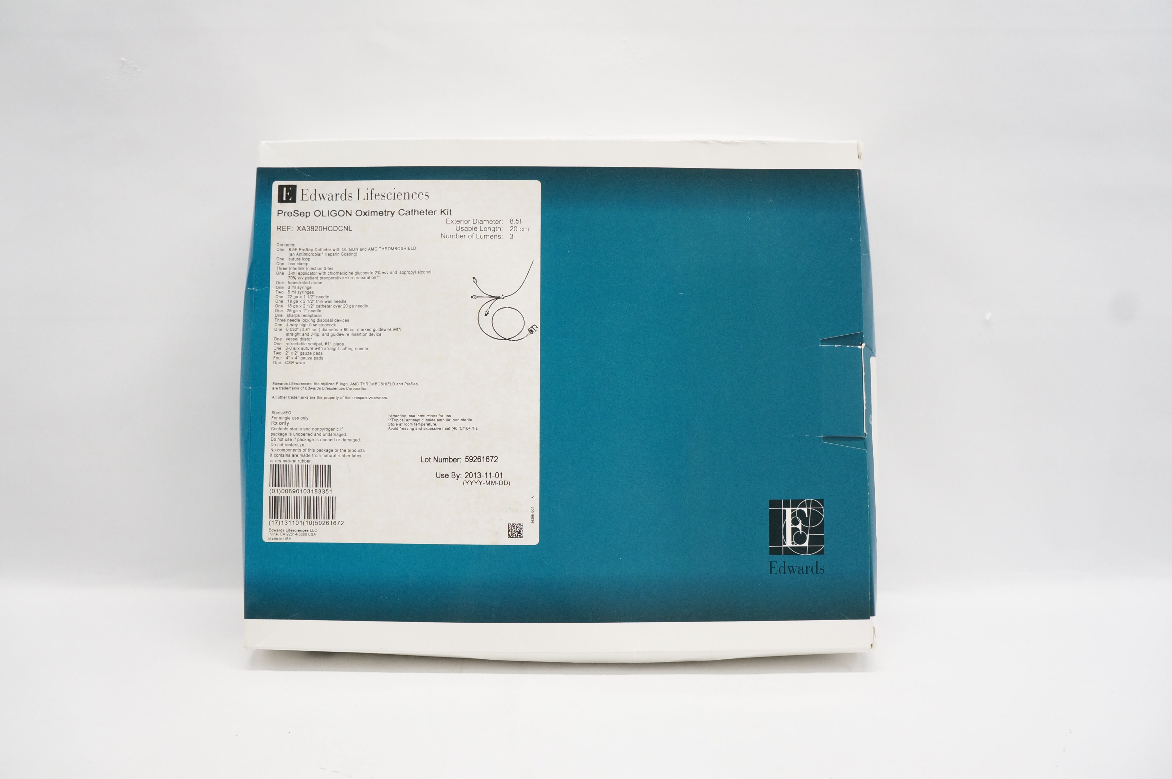 Edwards Lifesciences XA3820HCDCNL PreSep OLIGON Oximetry Cath.Kit 8.5F x 20cm(x)