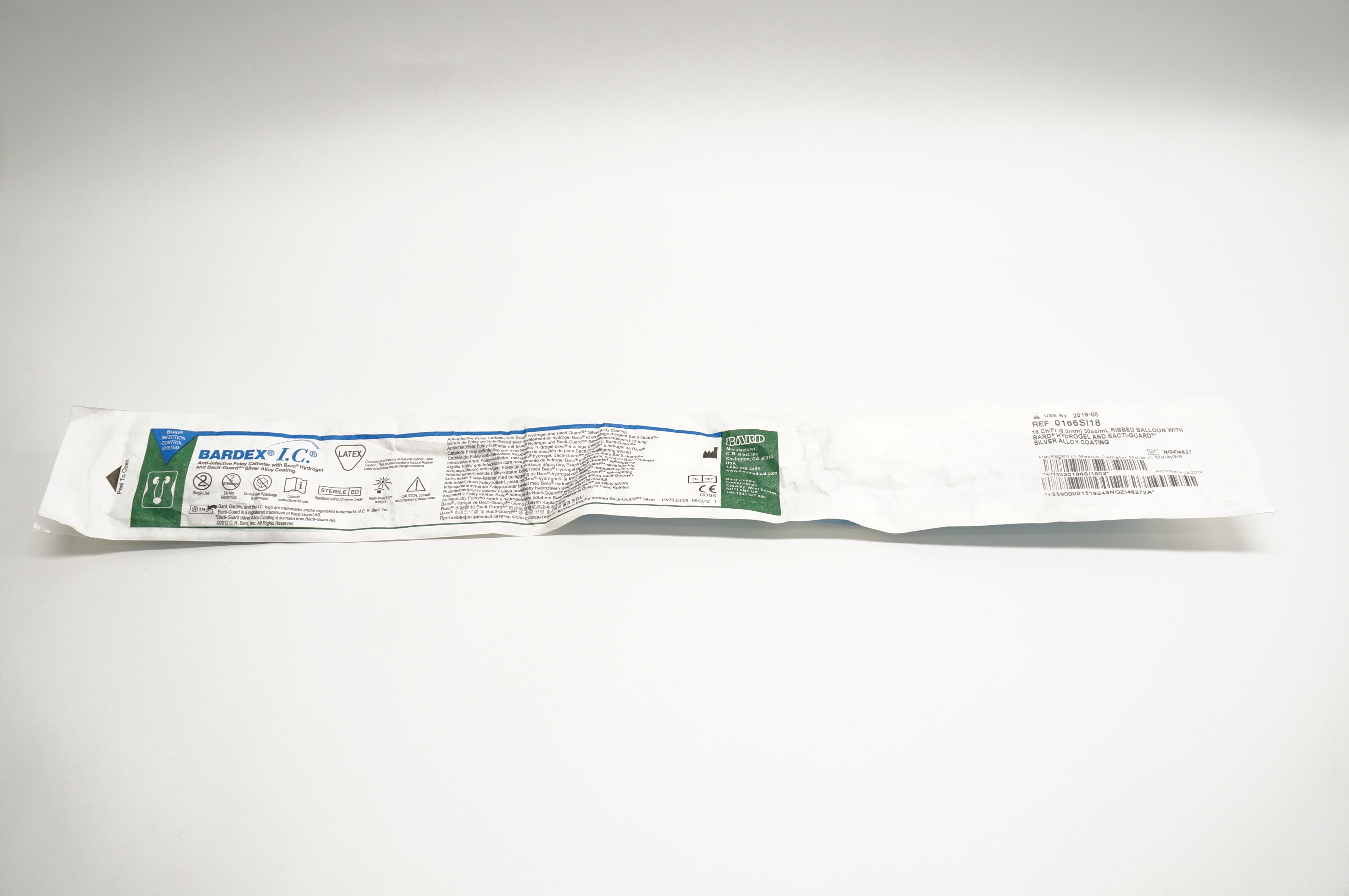 Bard 0166SI18 Bardex IC Anti-Infective Foley Cath. 18Fr. x 30cc (x)