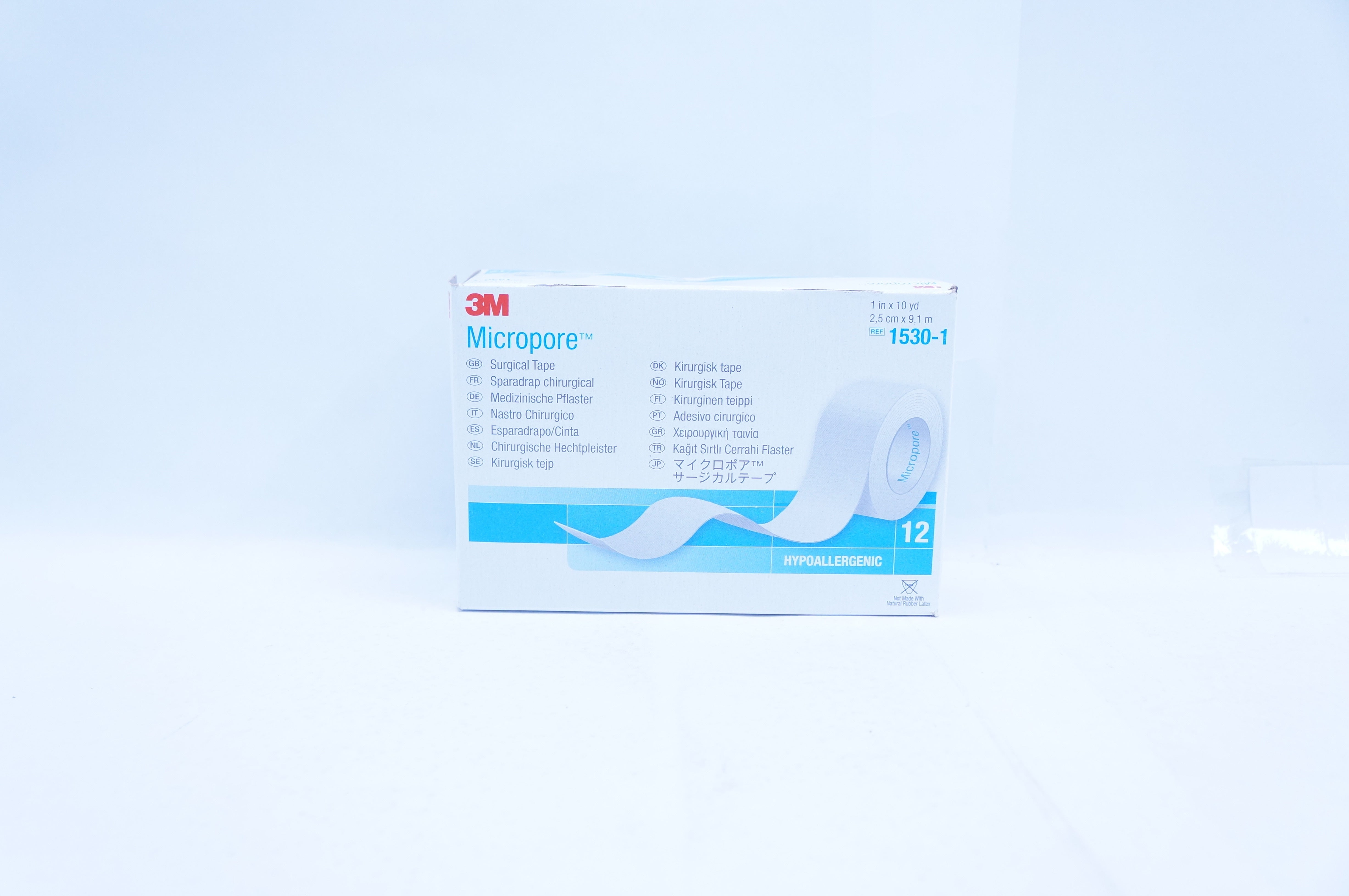 3M 1530-1 Micropore Surgical Tape Hypoallergenic 1inch x 10yd - Box of 10