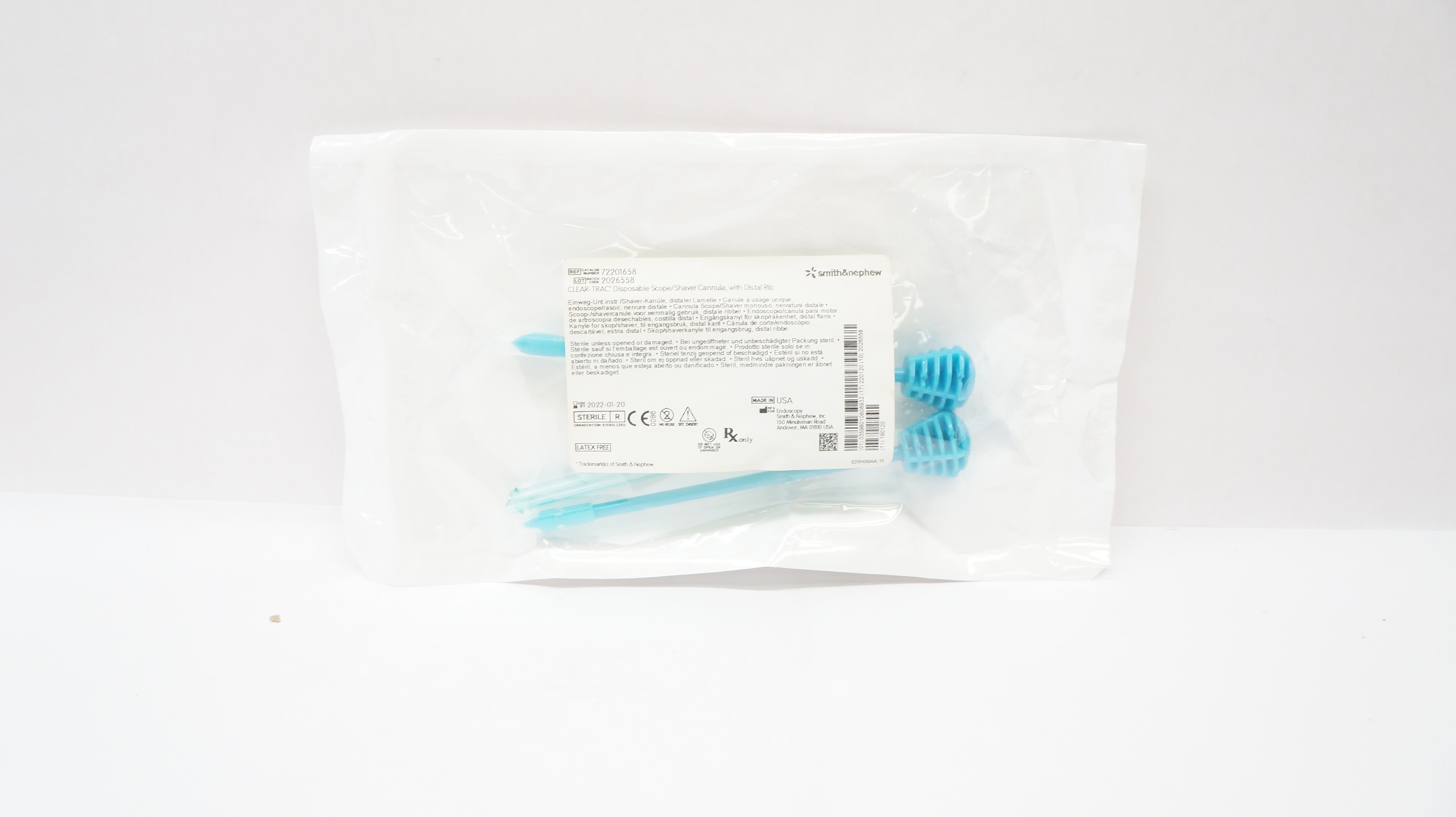 Smith&Nephew 72201658 Clear Trac Disposable Scope/Shaver Cannula w/Distal Rib(x)