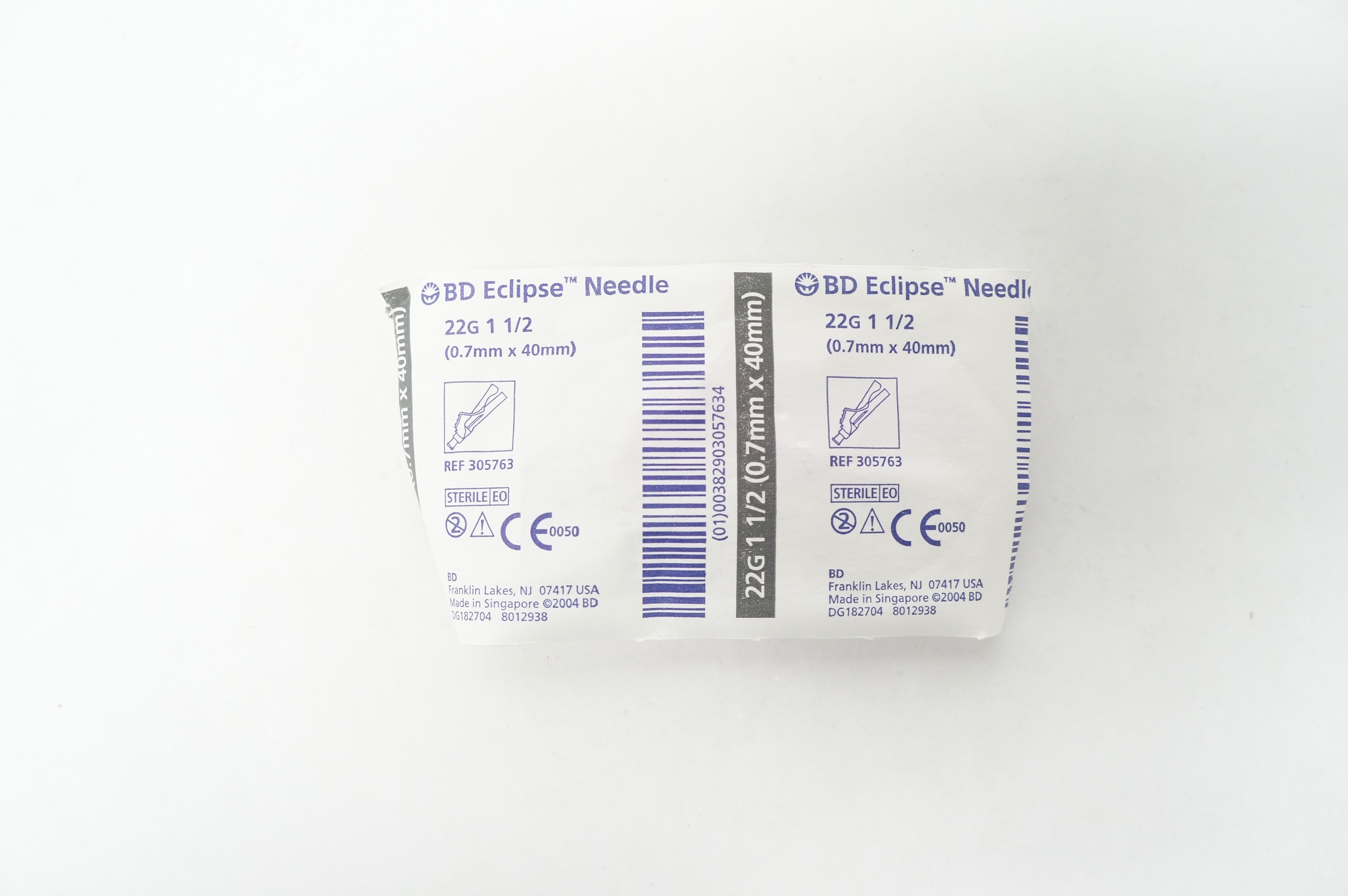 BD 305763 Eclipse Ndle 22G x 1-1/2inch (x)